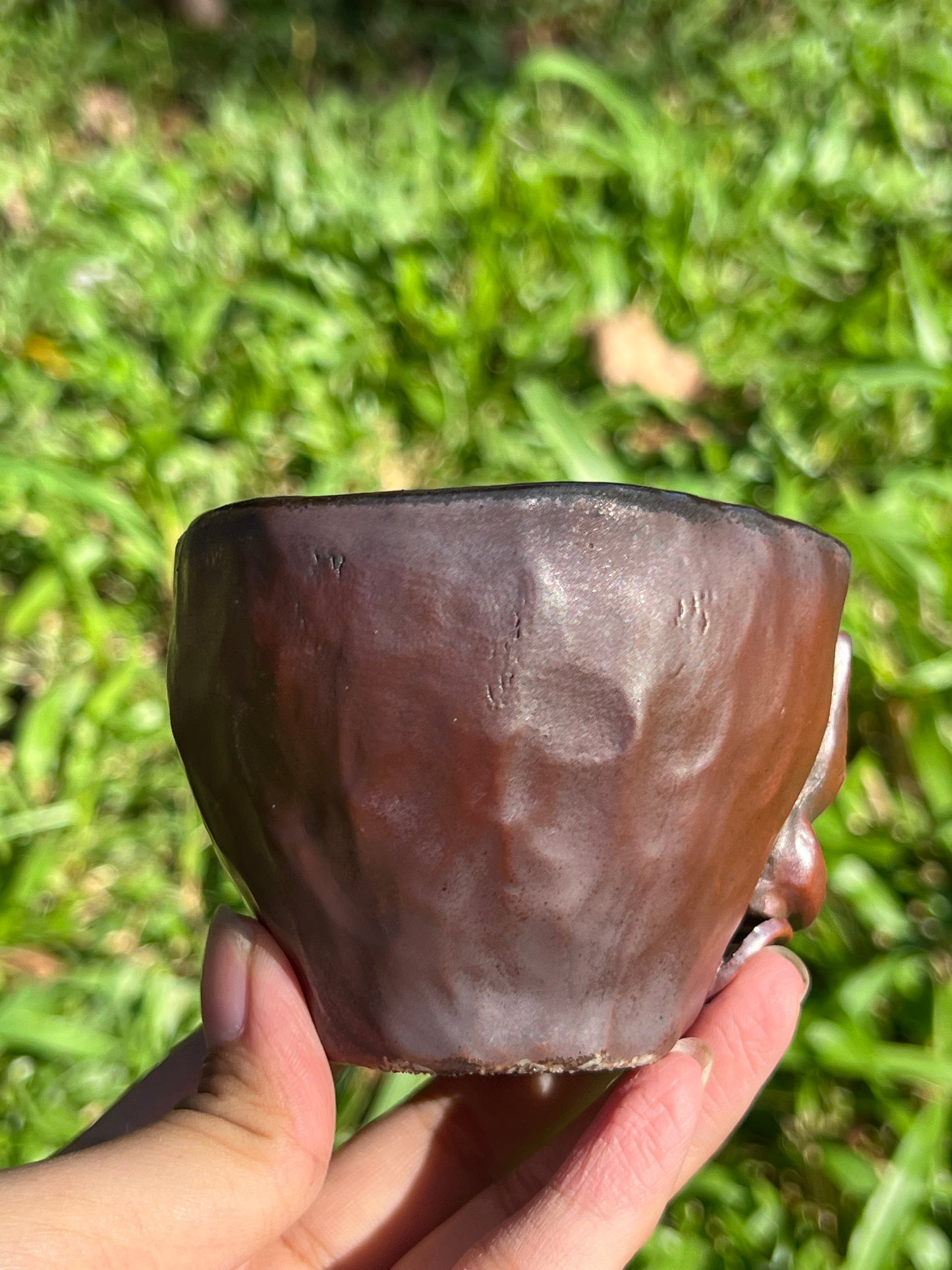 This is a woodfired tietai pottery teacup