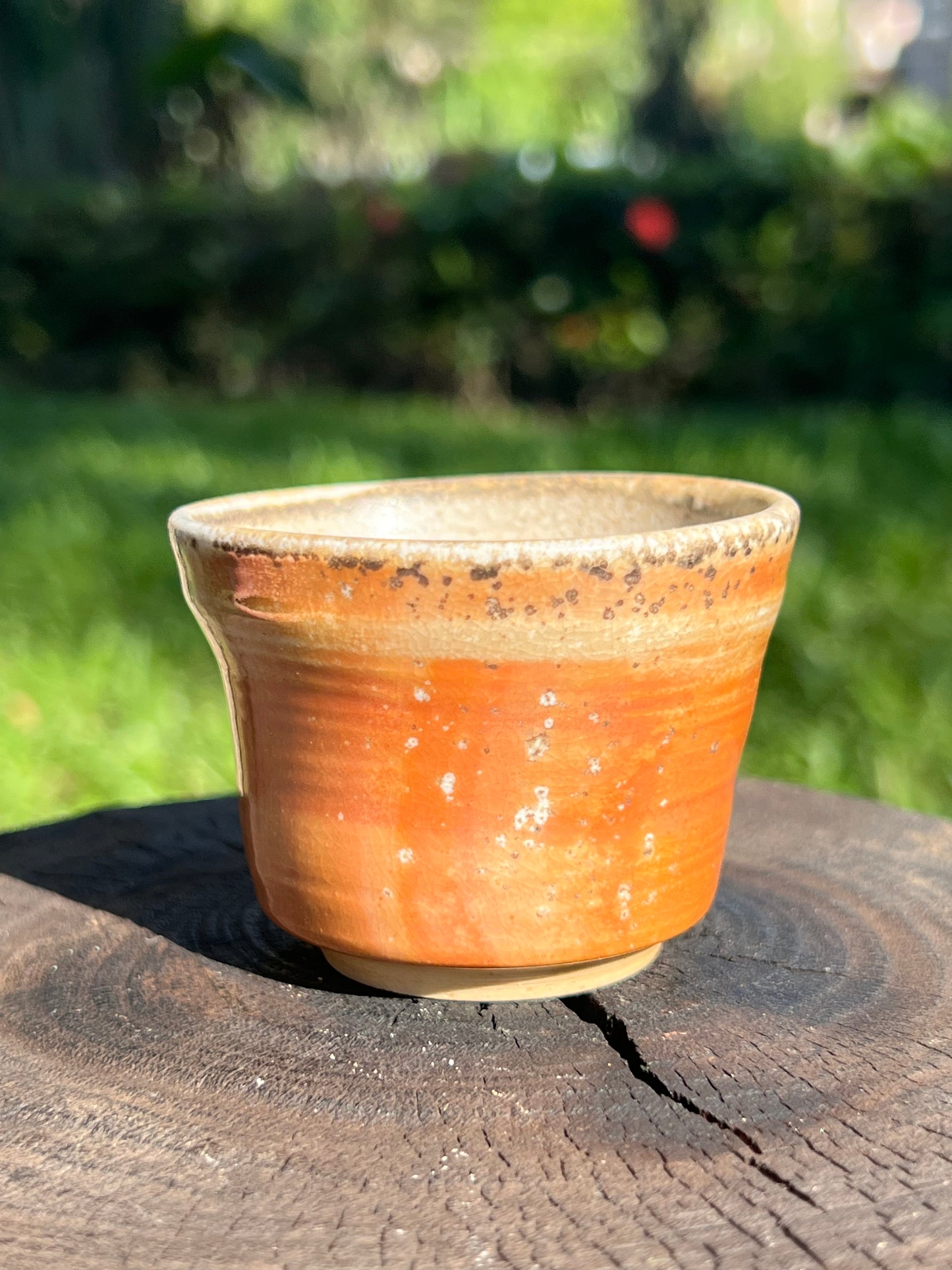 This is a woodfired pottery teacup