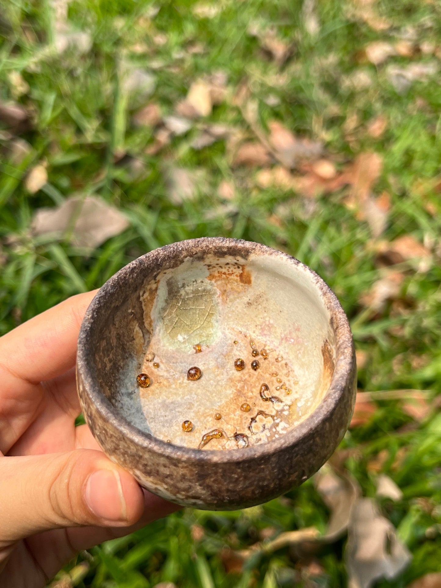 Woodfired Handmade Crude Pottery Teacup Gloss Unique Artwork Chinese Master Pottery Ceramic Japanese Ceramic Tea Ceremony