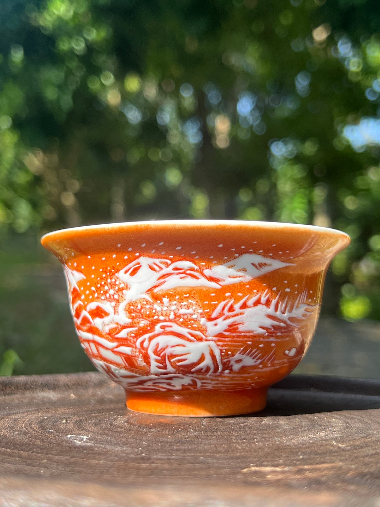 This is Chinese Jingdezhen alum red teacup. This is a ceramic teacup