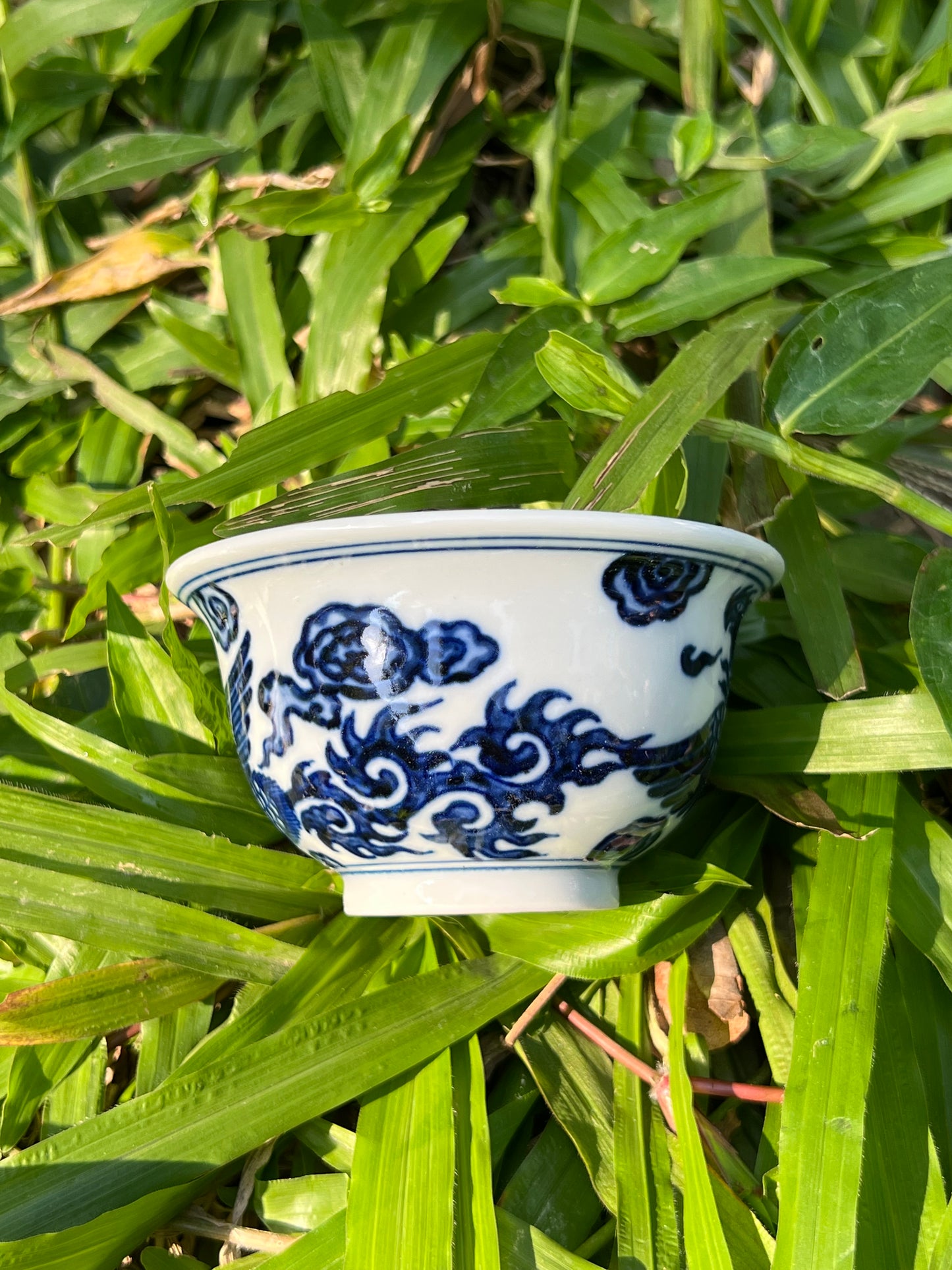 Hand Painted Chinese Phoenix Gaiwan Blue and White Porcelain Teaware Jingdezhen Master Ceramic Artwork