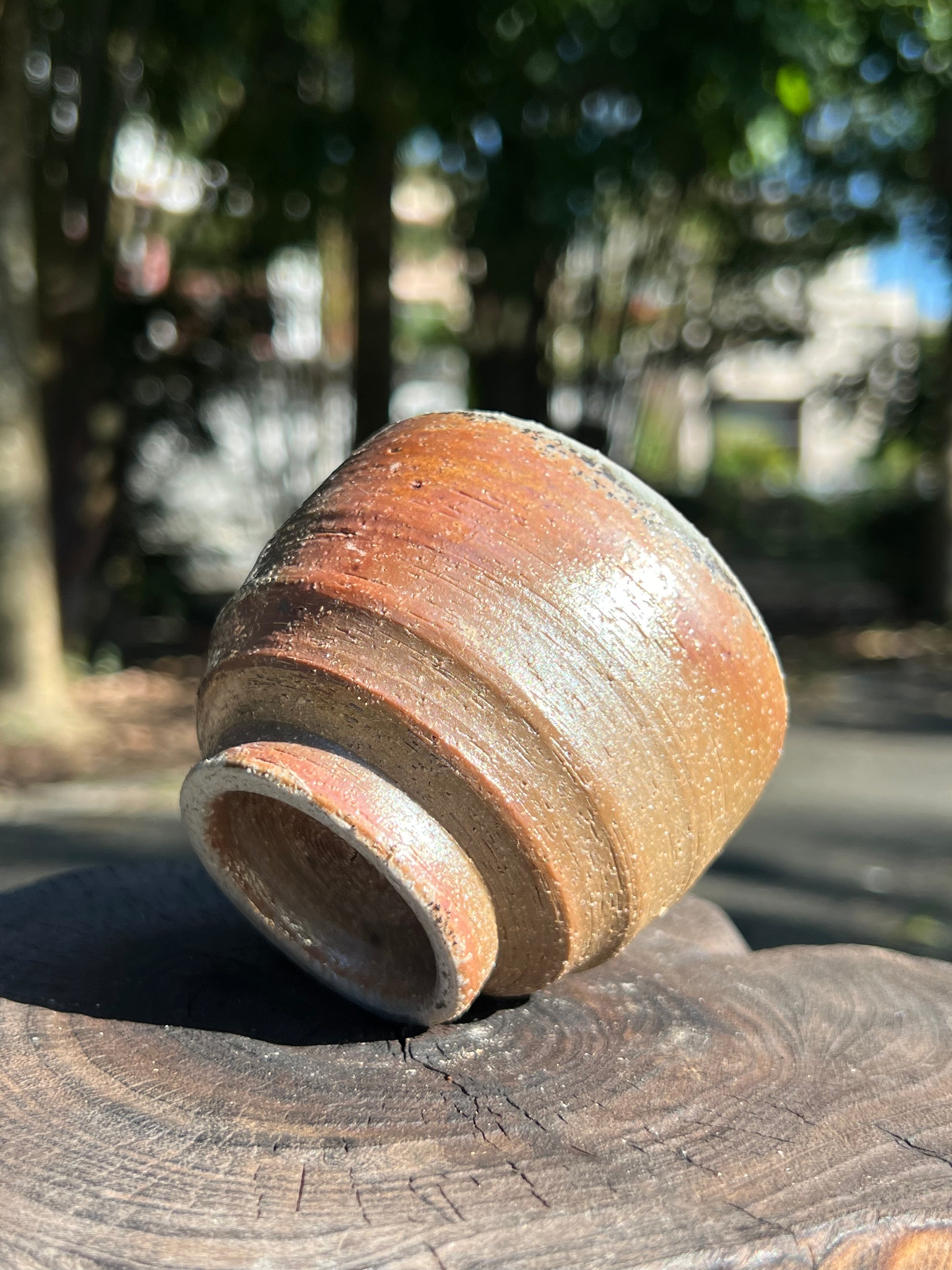 This is a woodfired pottery teacup