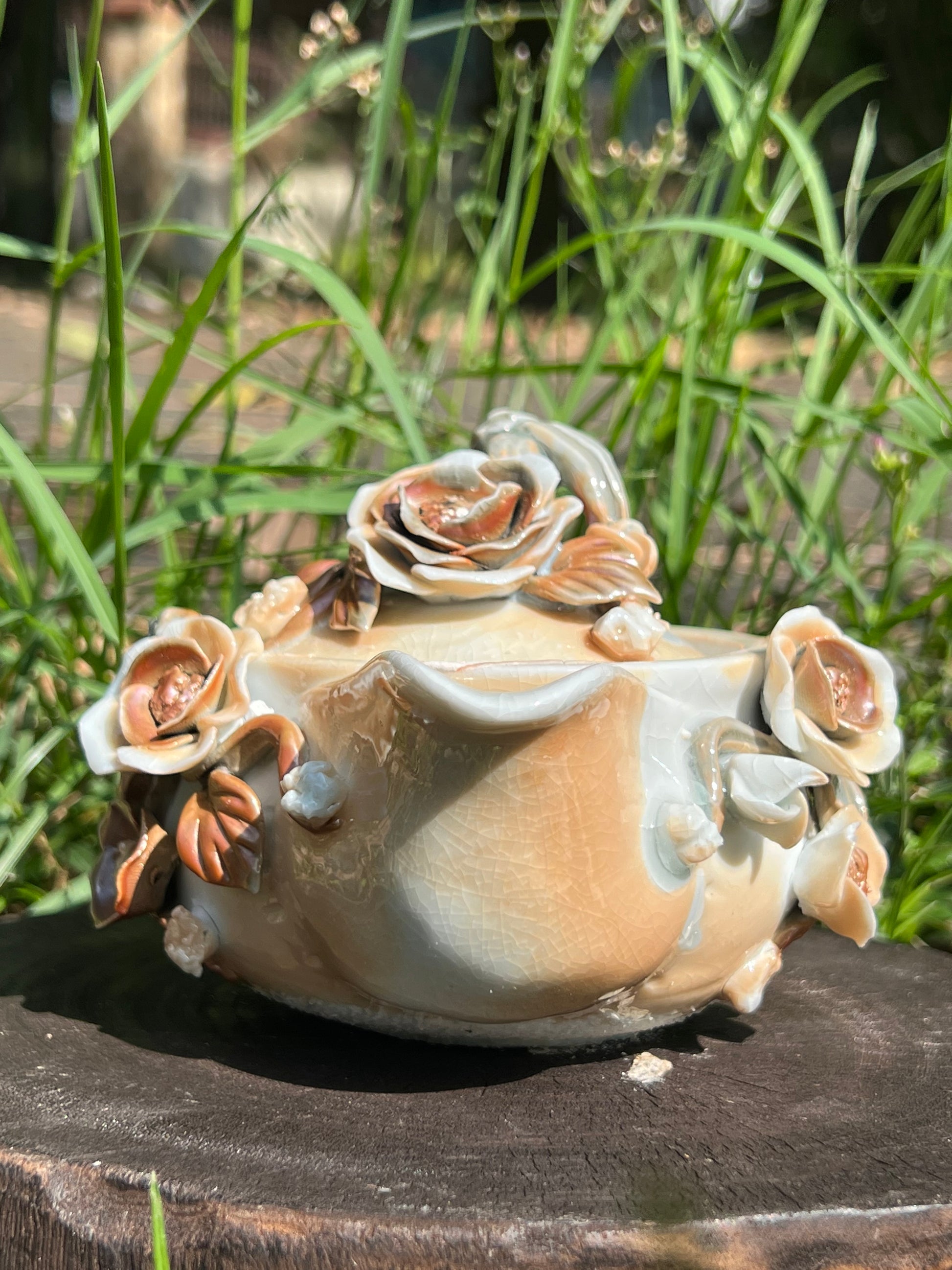 This is a woodfired pottery teapot