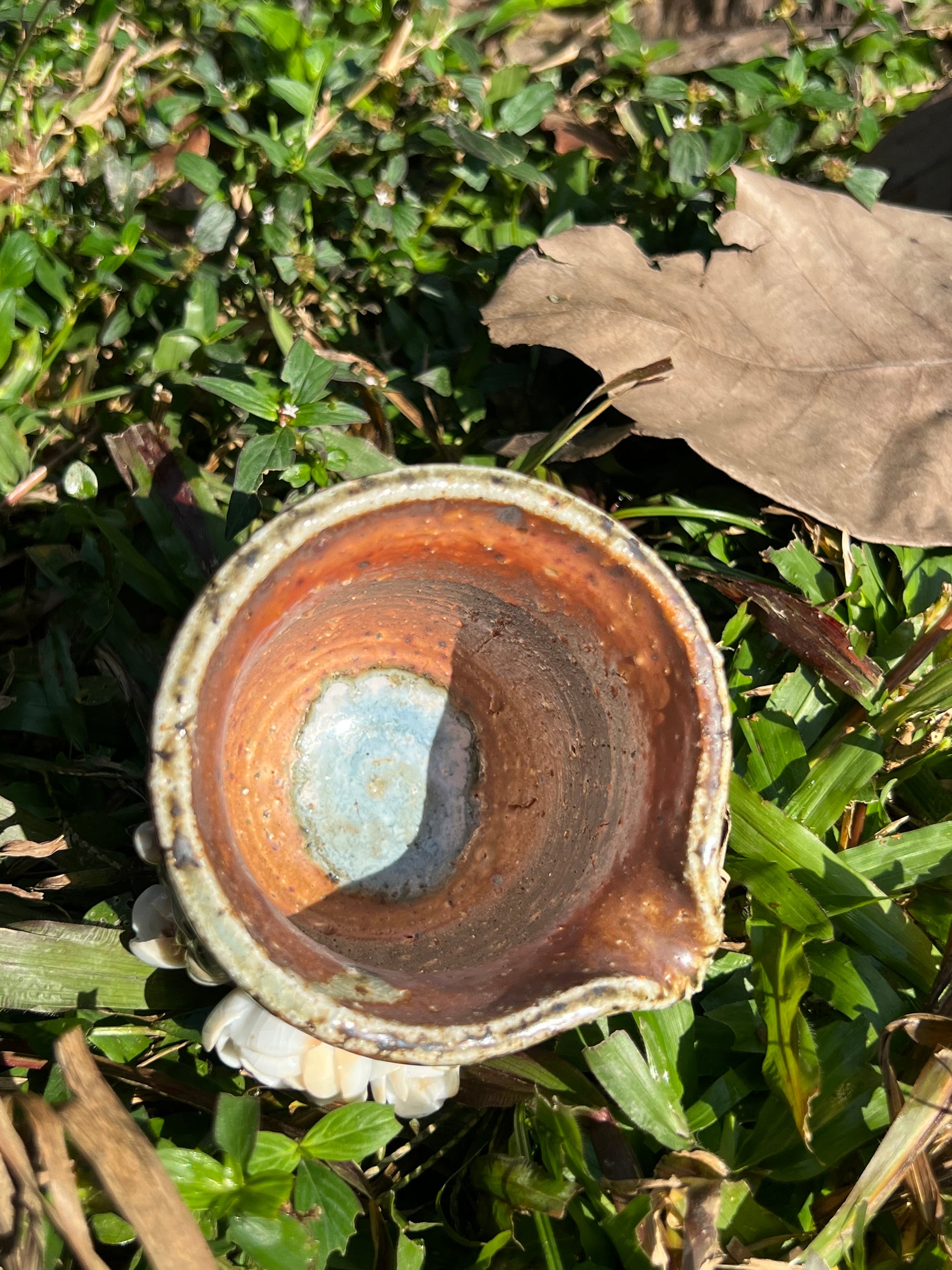 This is a woodfired pottery flower faircup gongdaobei