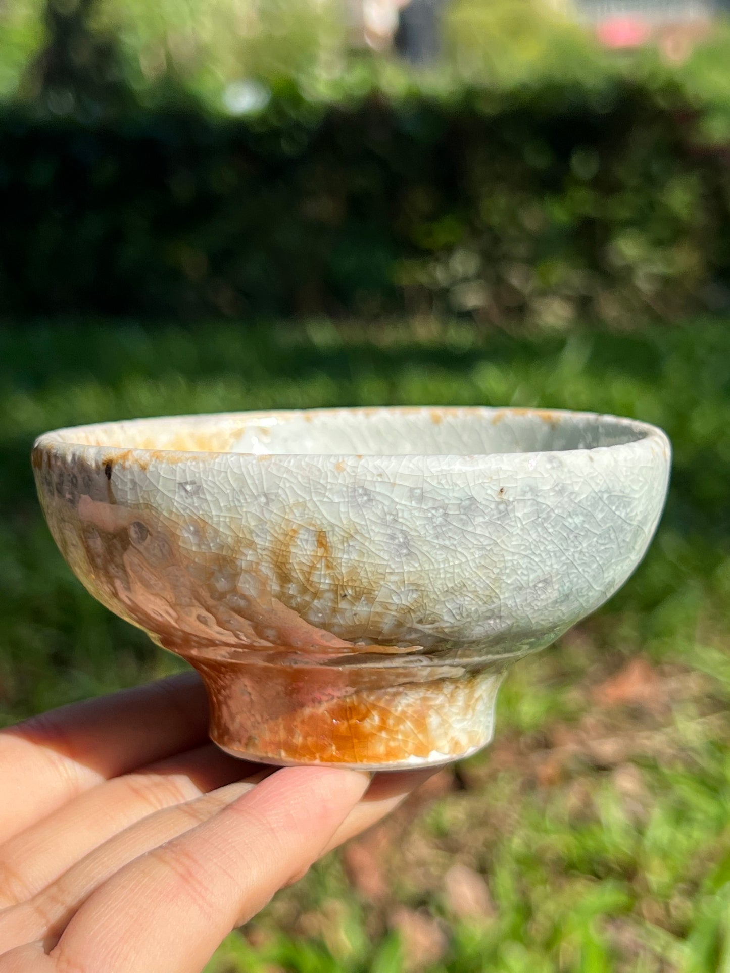 This is a woodfired pottery teacup