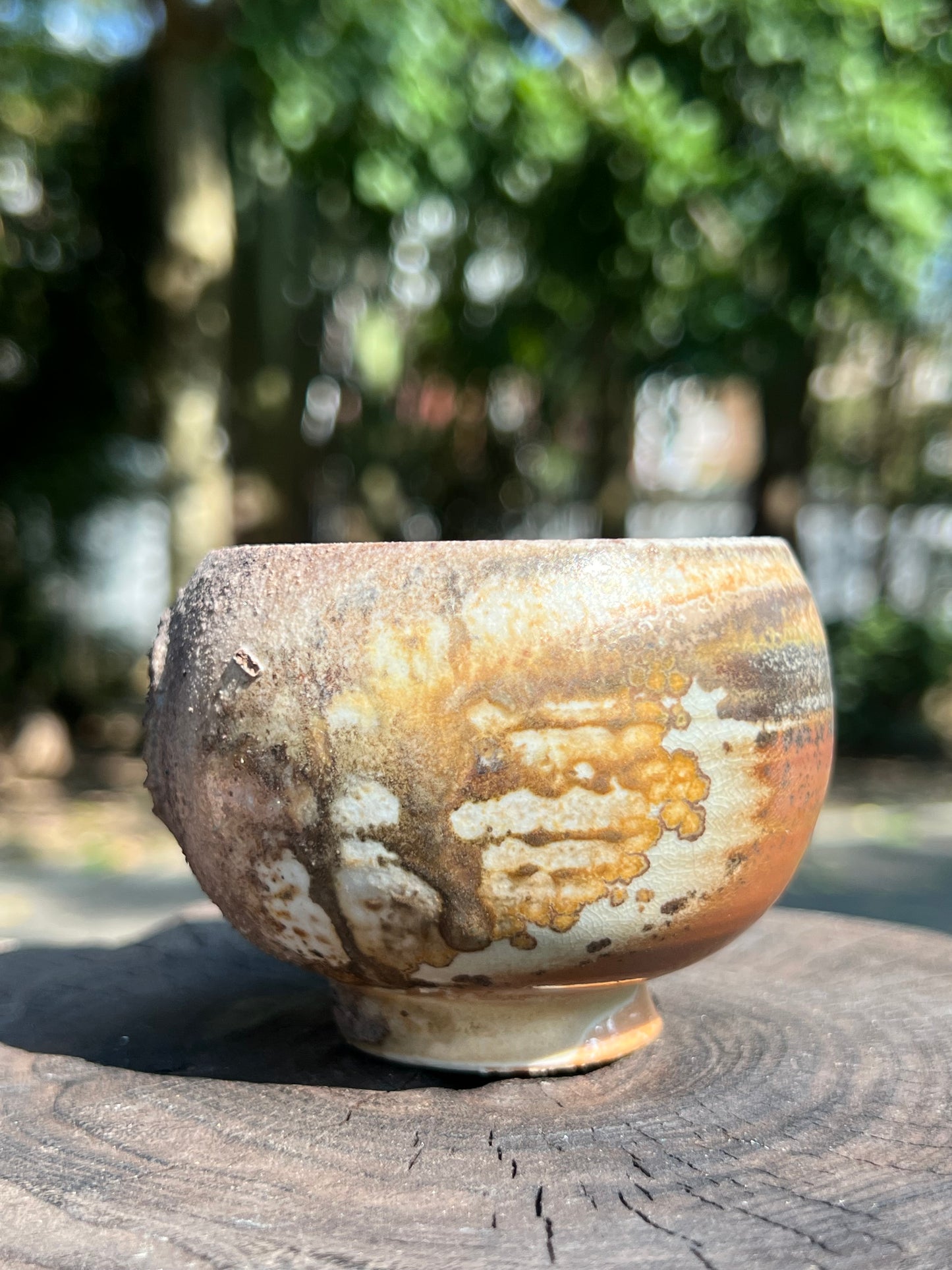 Woodfired Handmade Crude Pottery Teacup Gloss Unique Artwork Chinese Master Pottery Ceramic Japanese Ceramic Tea Ceremony