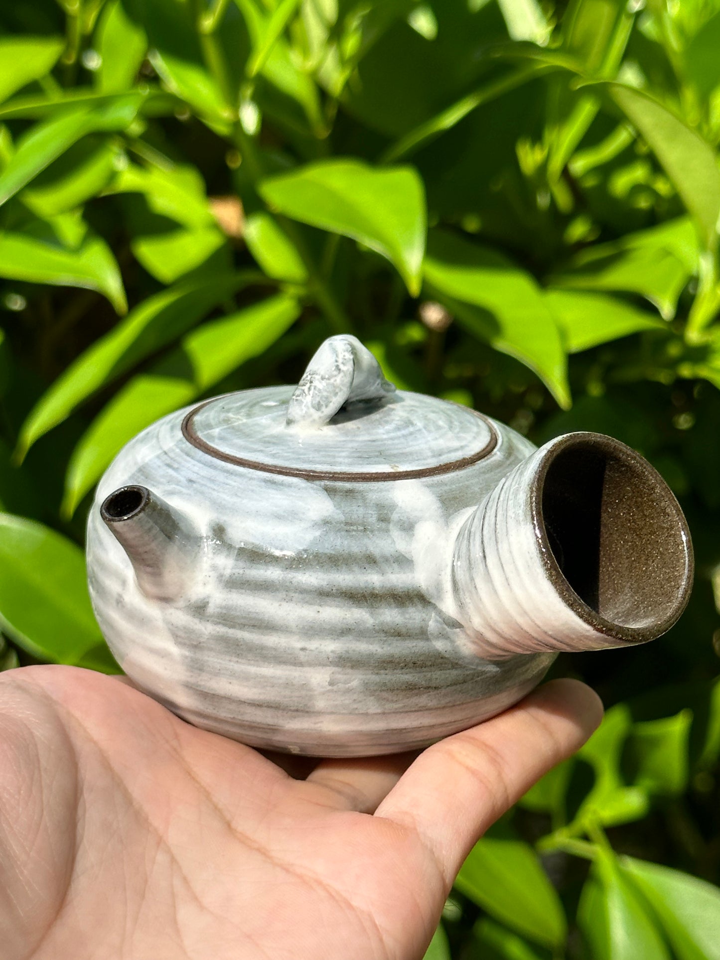 This is a shino ware teapot.this is a shinoyaki teapot