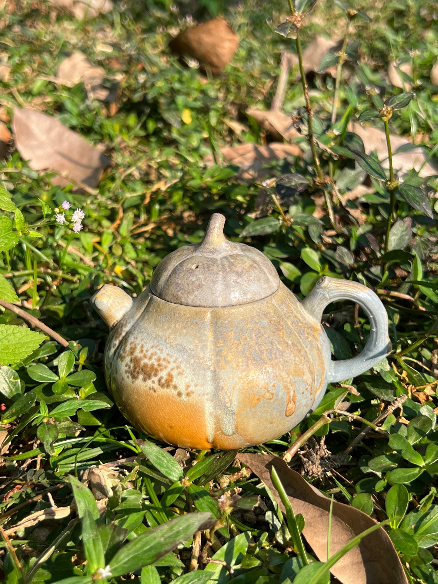 This is a woodfired pottery teapot