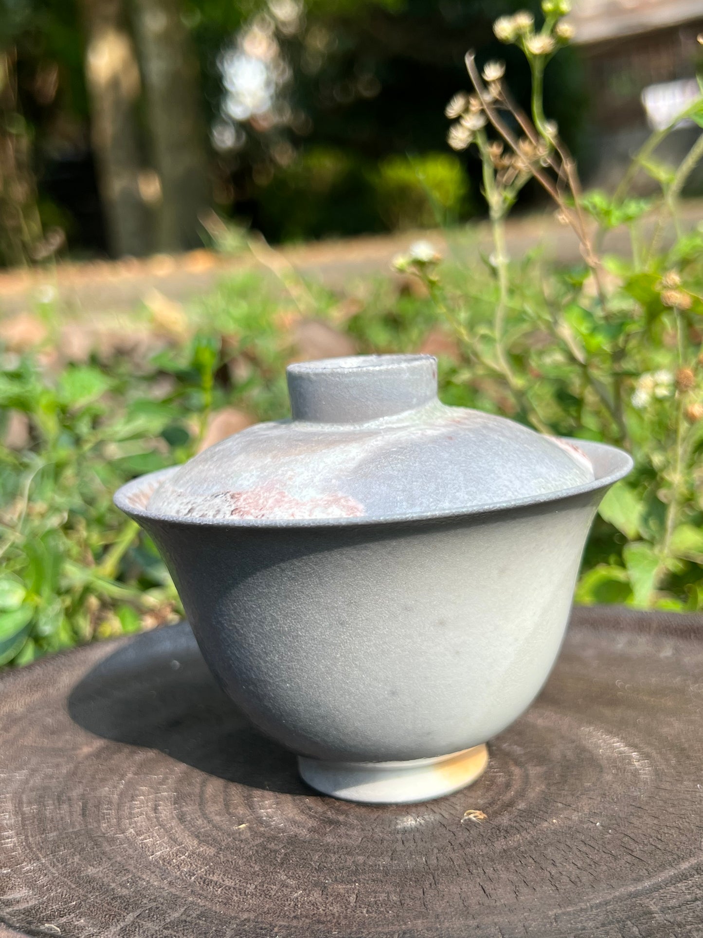 This is a woodfired pottery teapot gaiwan