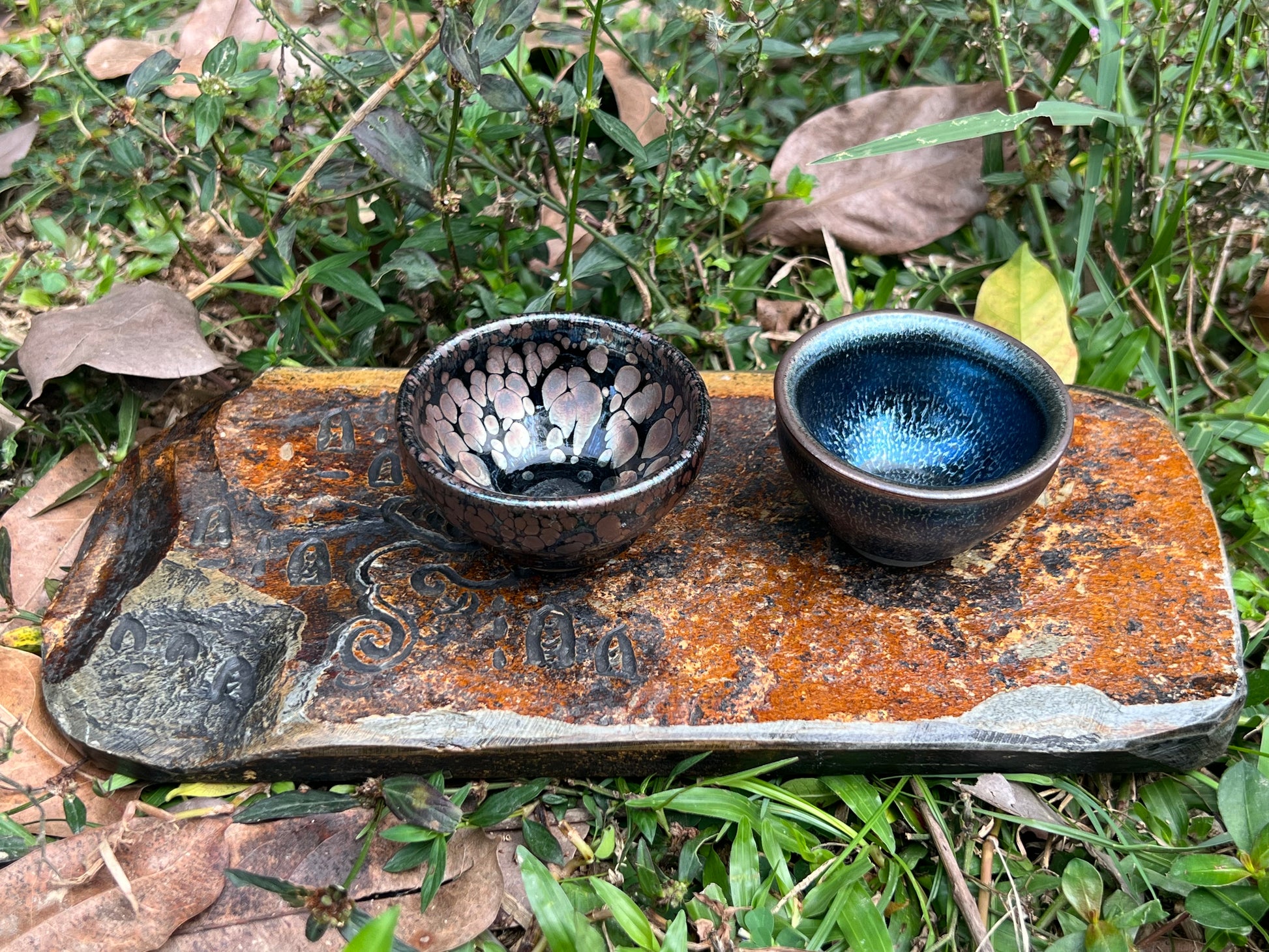 This is an inkstone tea tray tea boat