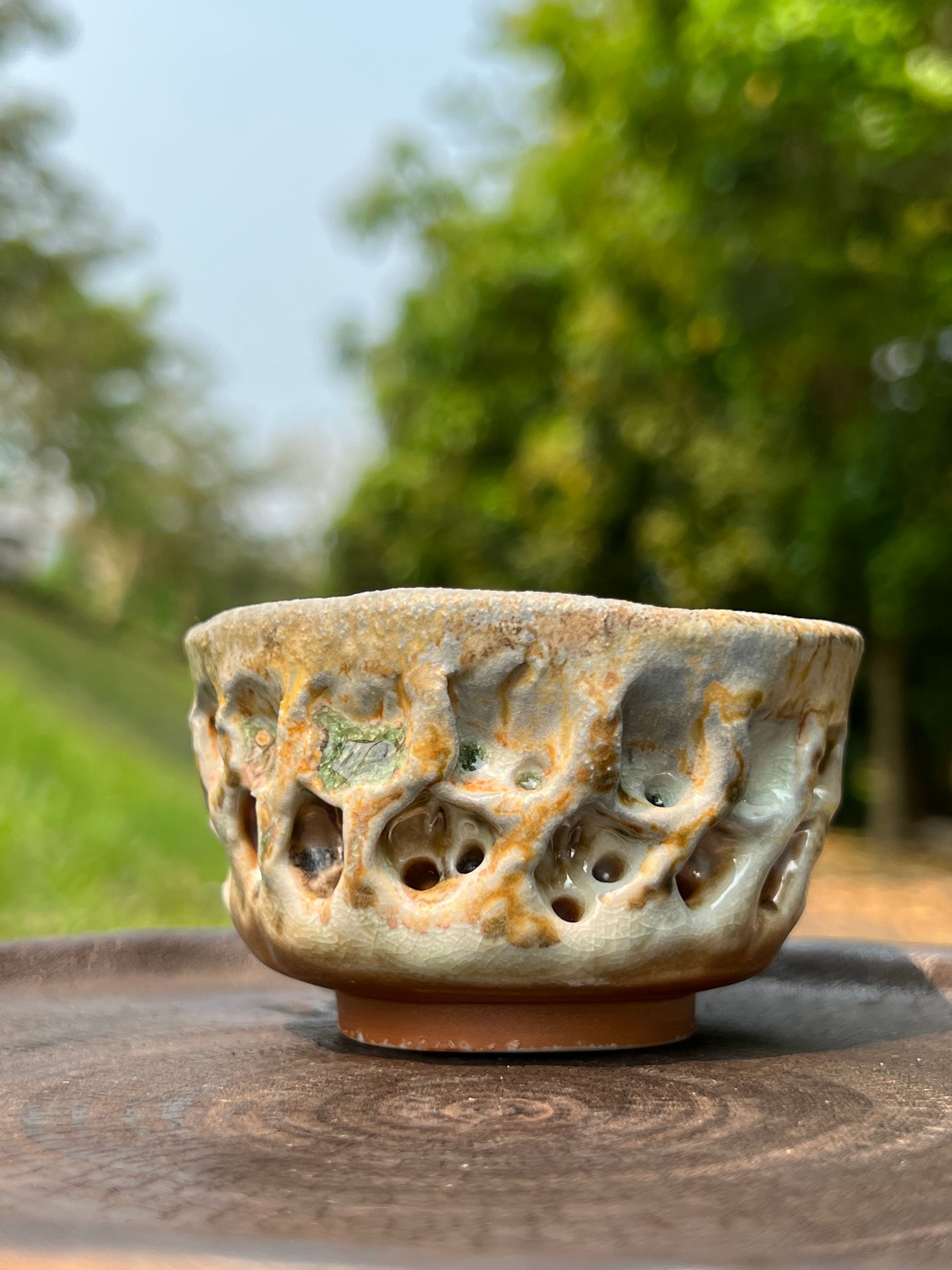 this is a woodfired pottery teacup