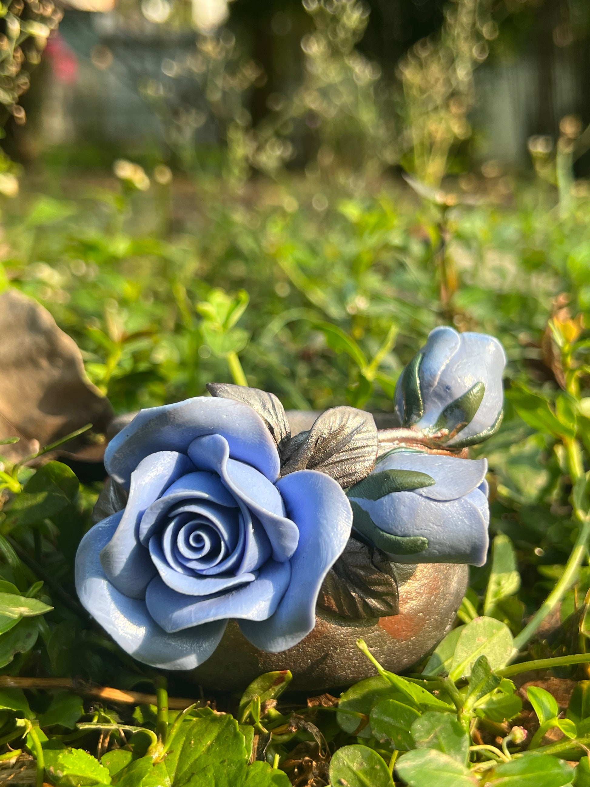 This is a woodfired tietai pottery flower teacup