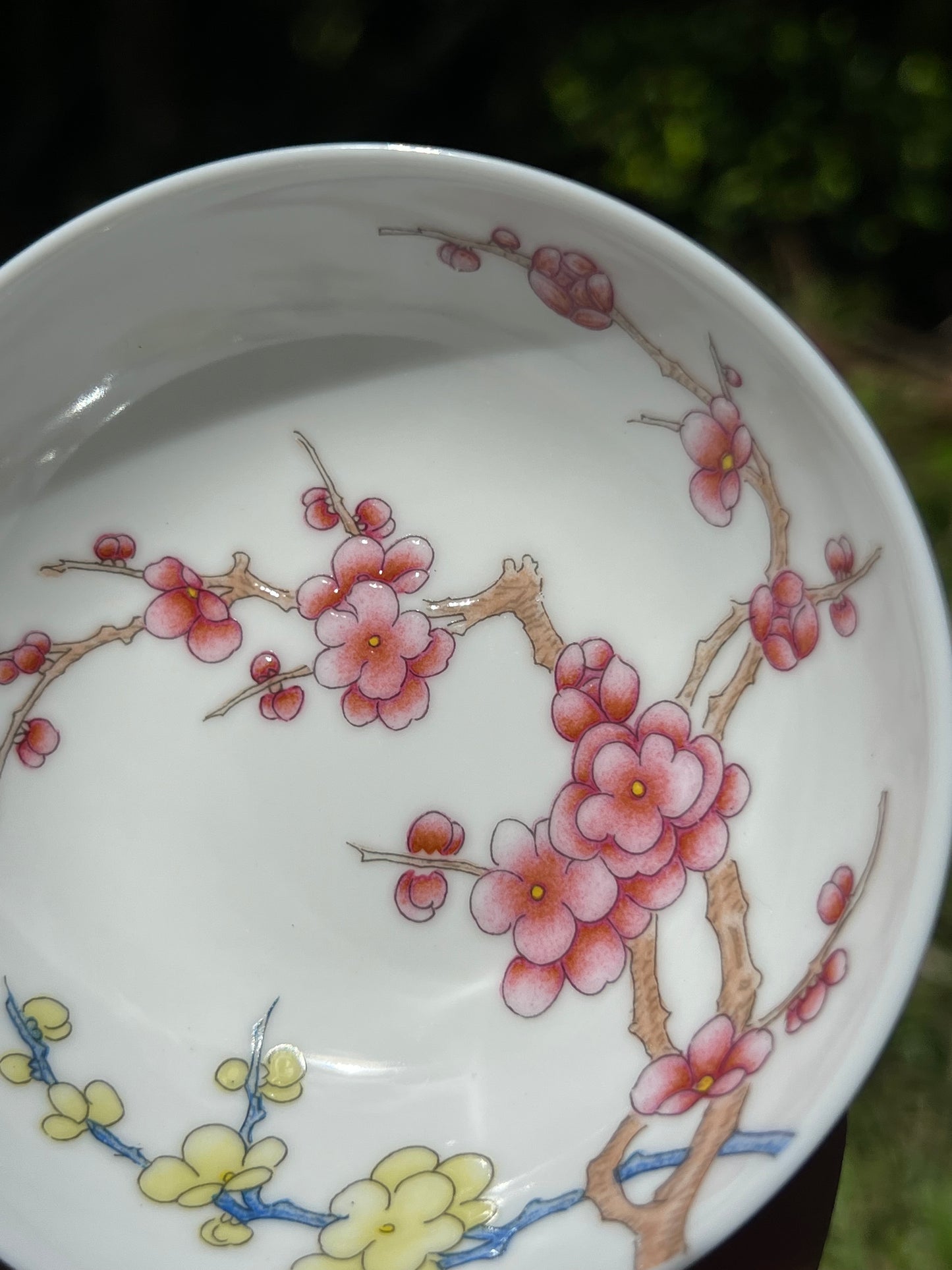 Hand Painted Chinese Enamel Plum Flower Teacup Jingdezhen Master Ceramic Artwork