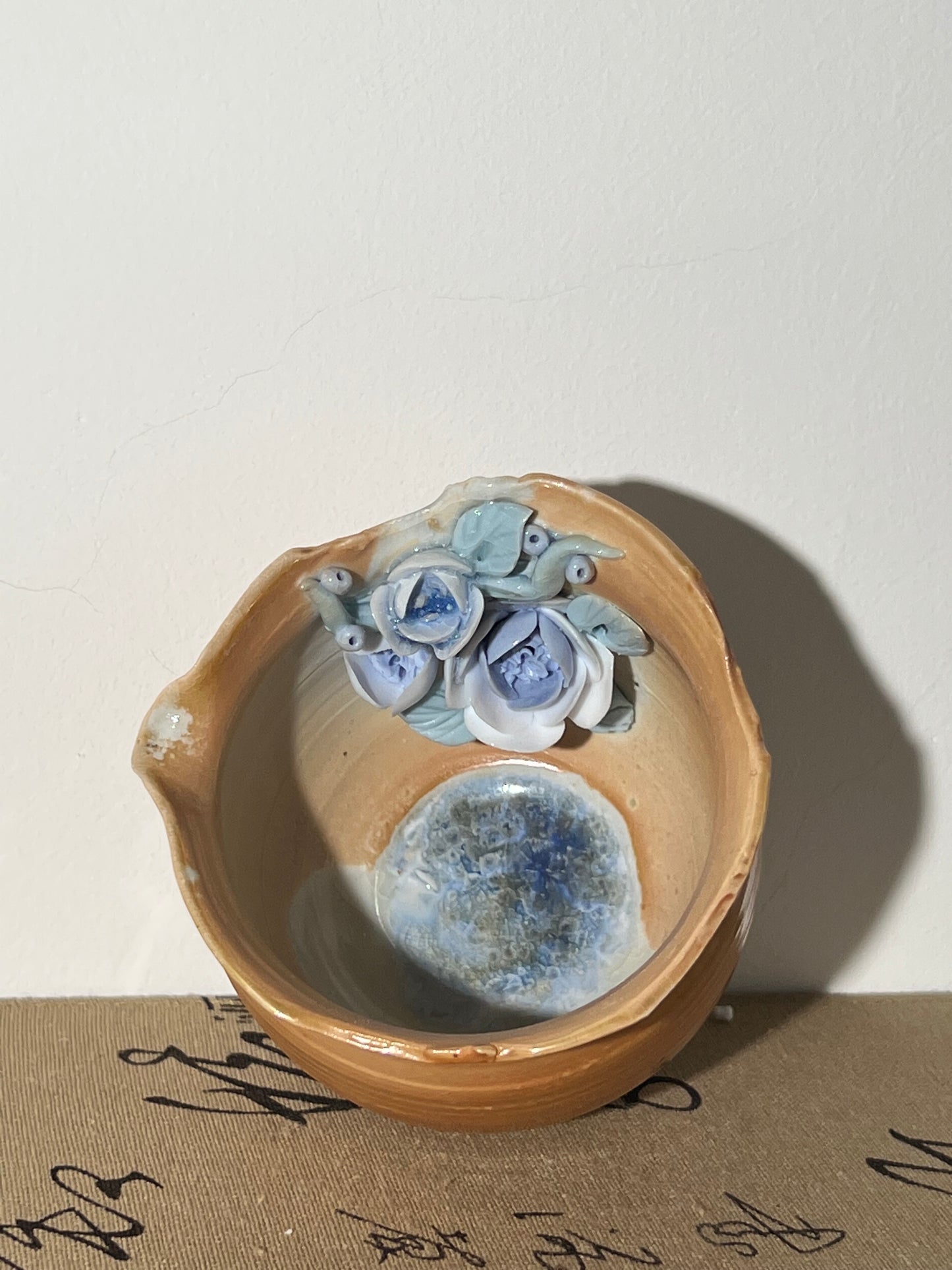 This is a woodfired pottery flower faircup gongdaobei