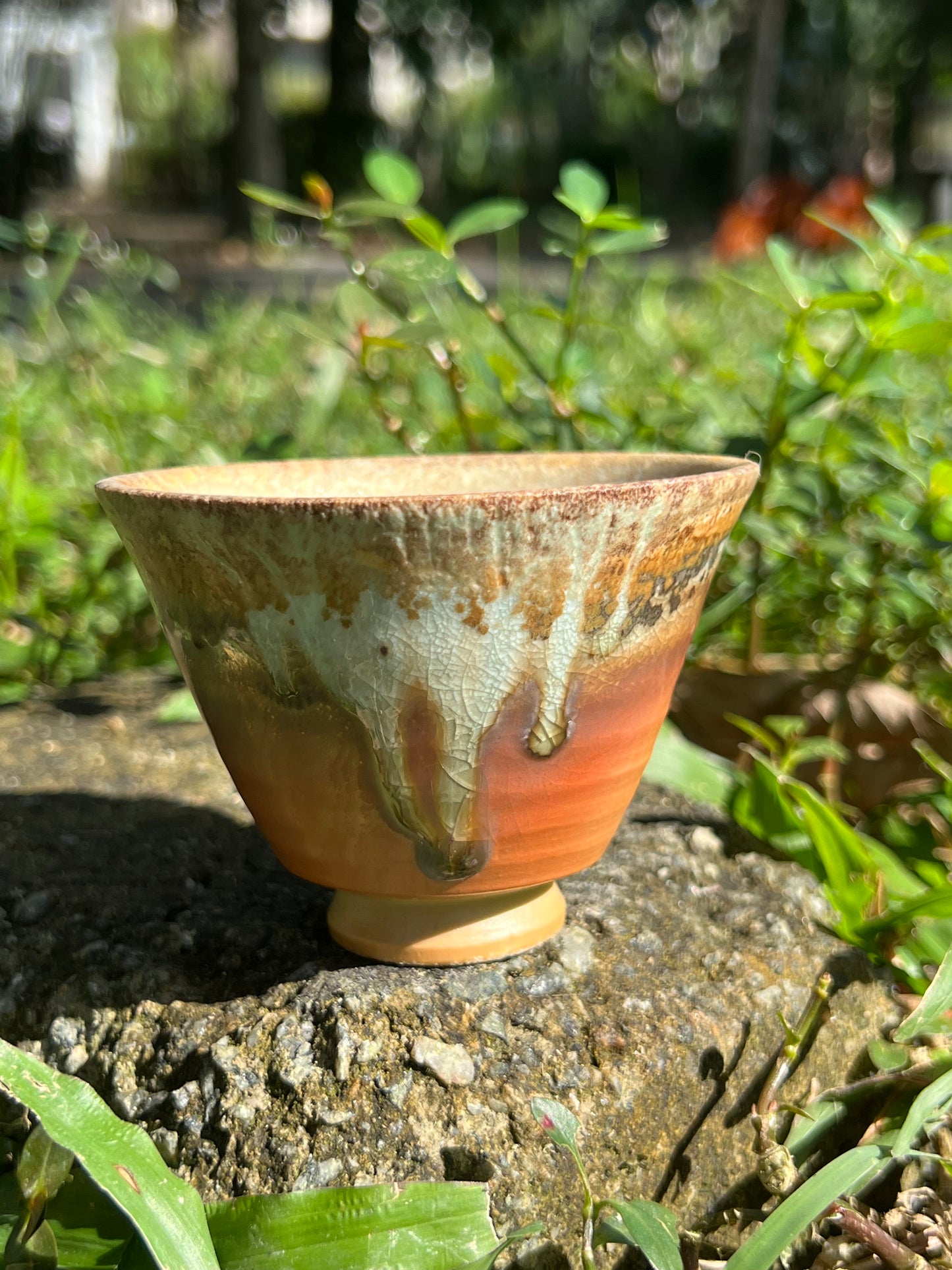 This is a woodfired pottery teacup