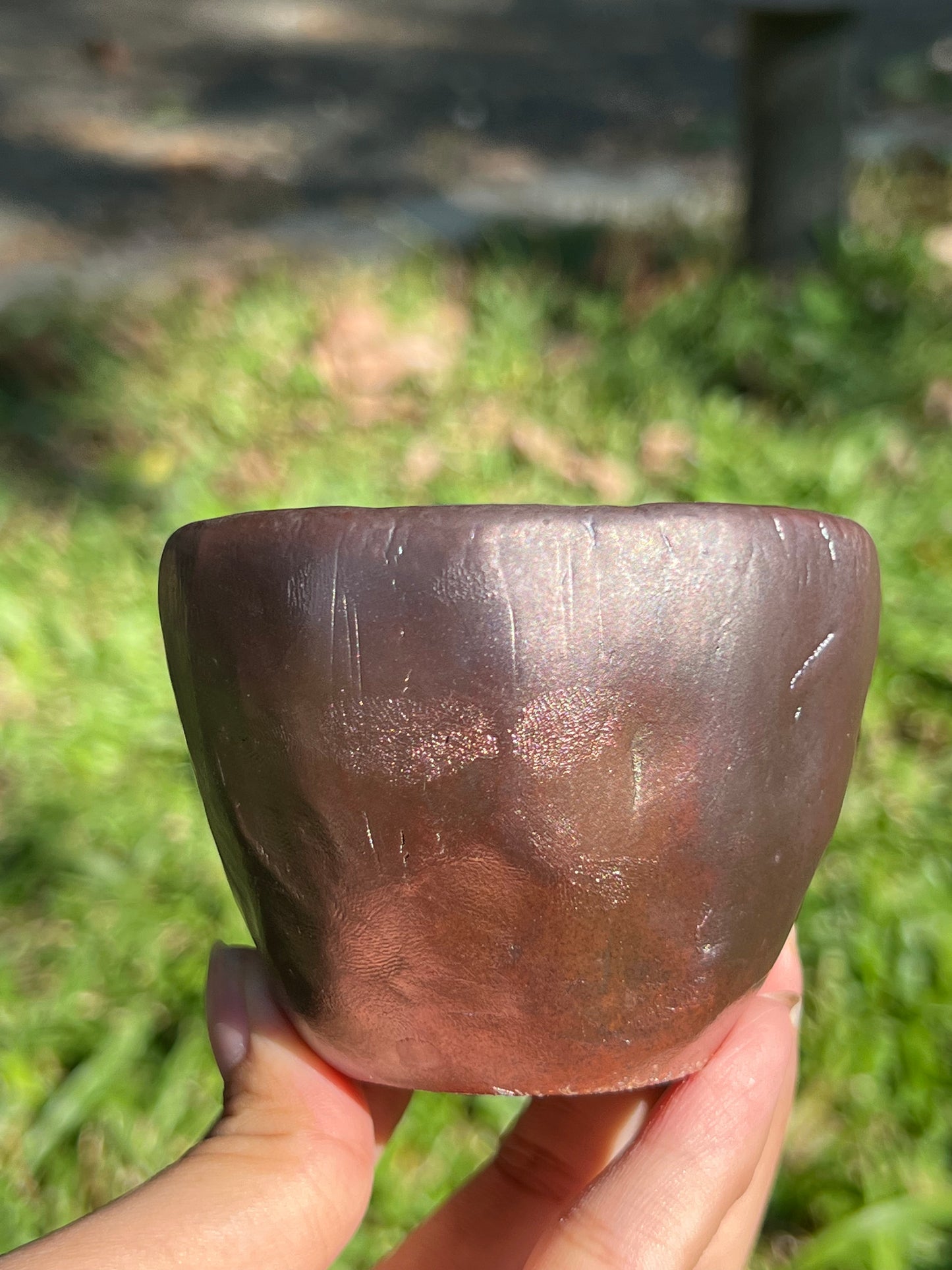 This is a woodfired tietai pottery teacup