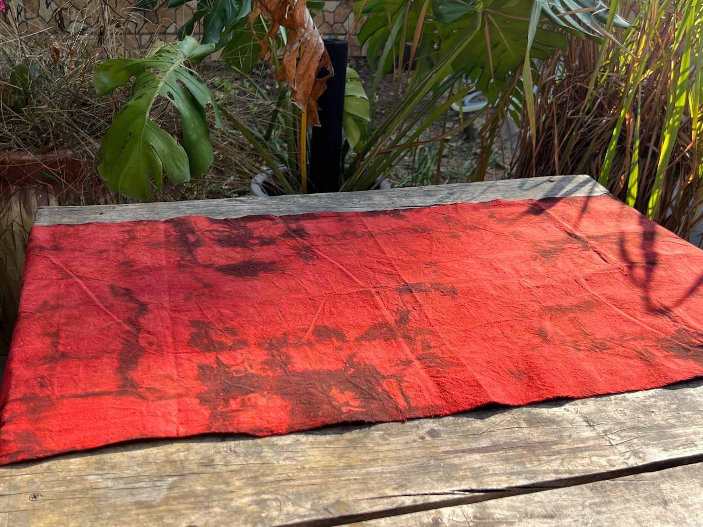 Hand Dyed Natural Dyed Tea Tablr Cloth Pure Cotton Red Tea Mat Chabu Chaxi