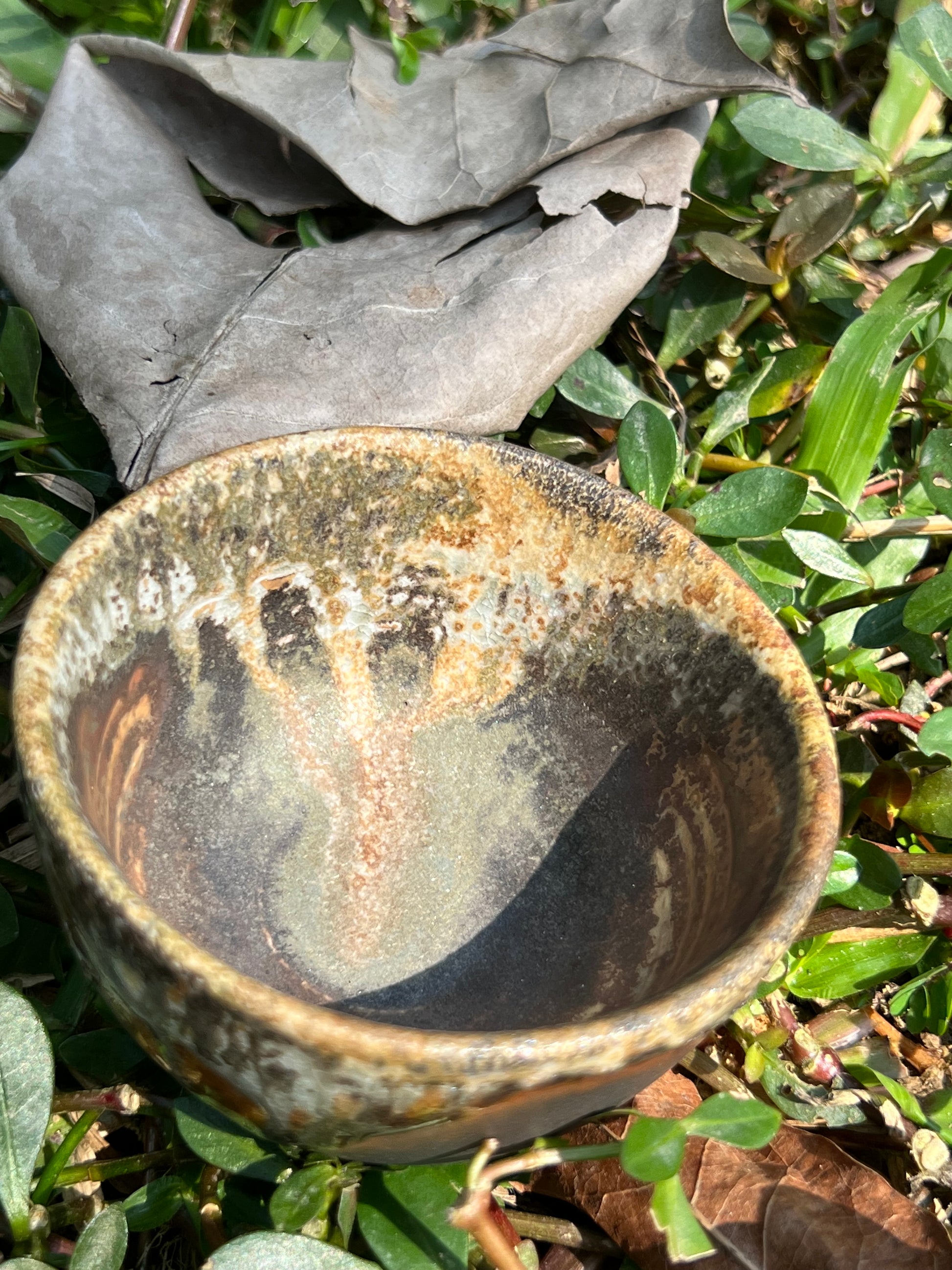 This is a woodfired tietai pottery teacup