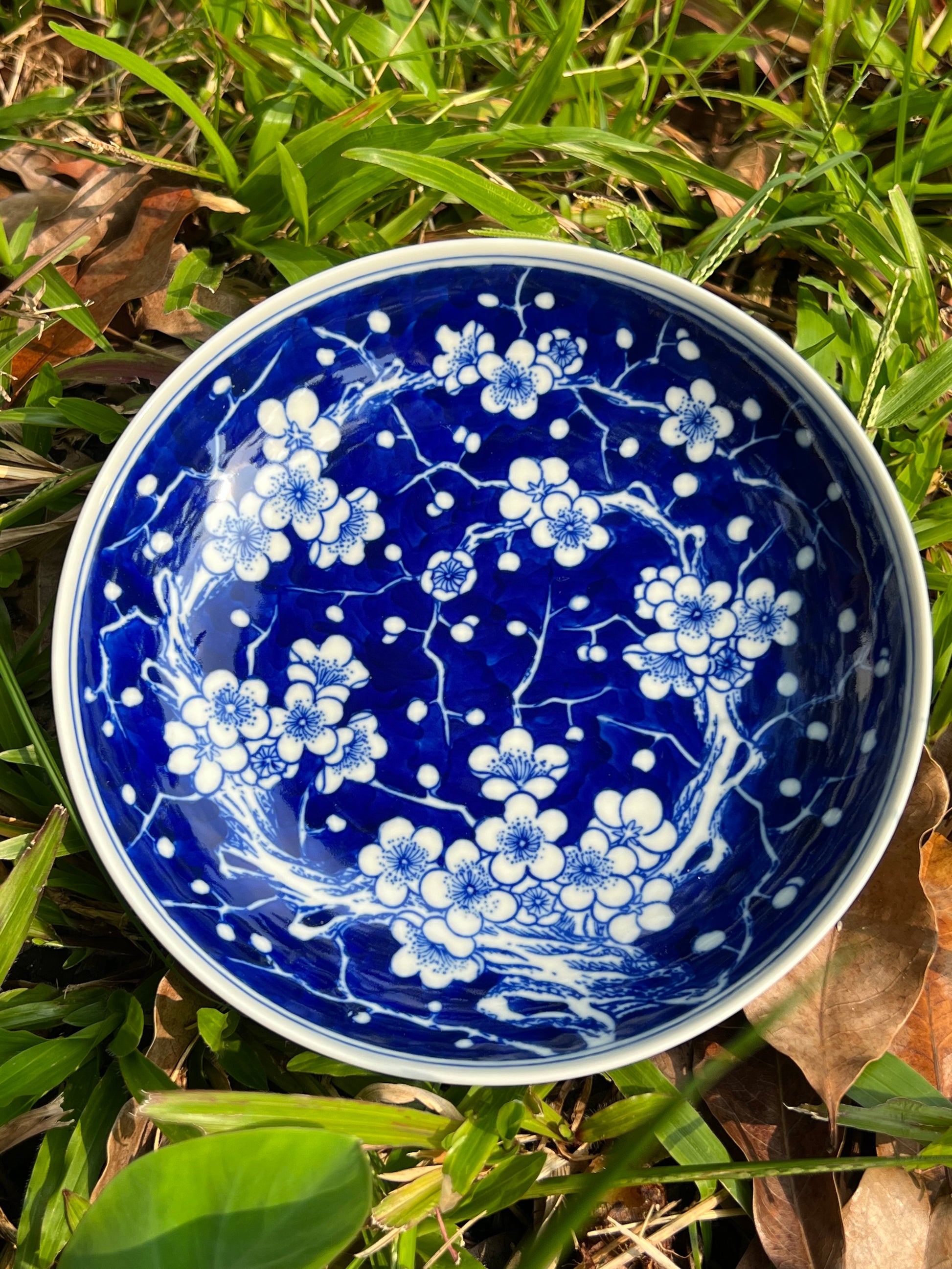 This is Chinese Jingdezhen blue and white porcelain tea tray. This is a ceramic tea boat