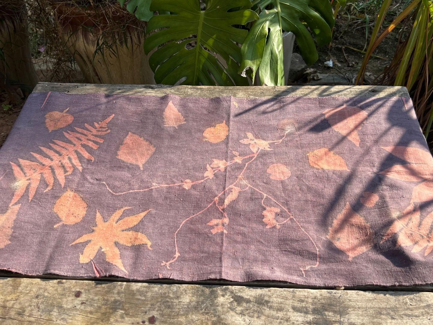 Hand Dyed Purple Tea Table Cloth Natura Plant Dyed Cotton Tea Mat Chabu Chaxi