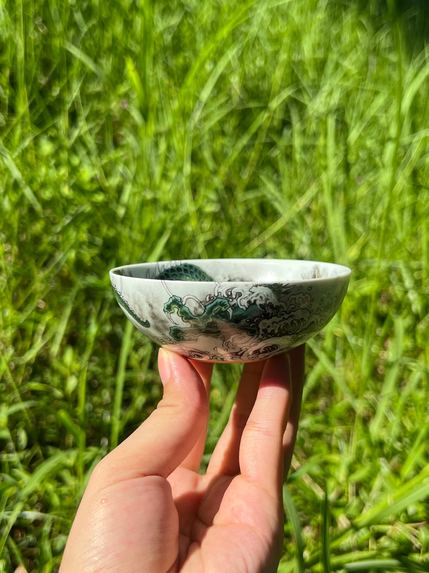 this is a Chinese Jingdezhen ceramic dragon teacup