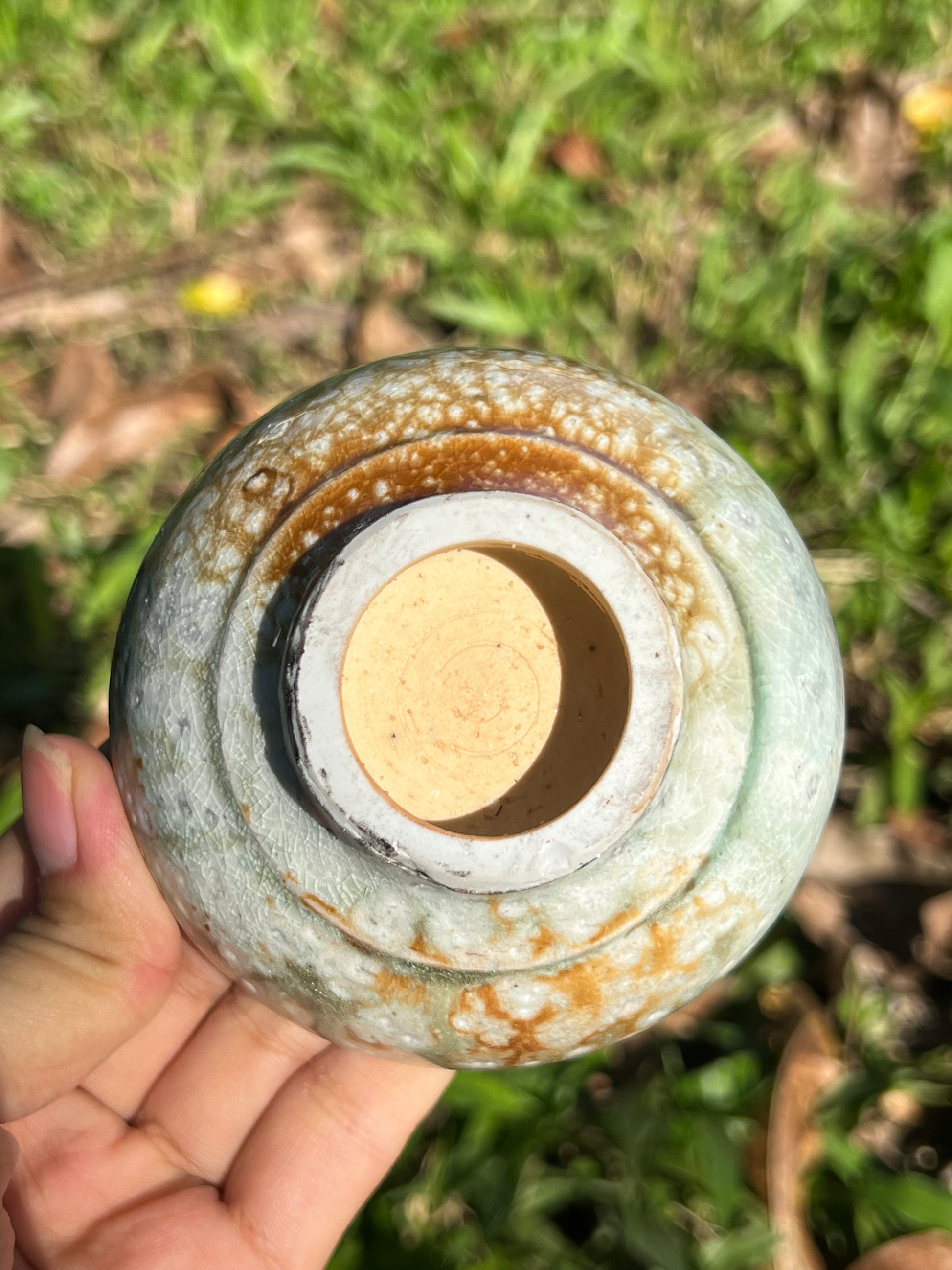 This is a woodfired pottery teacup