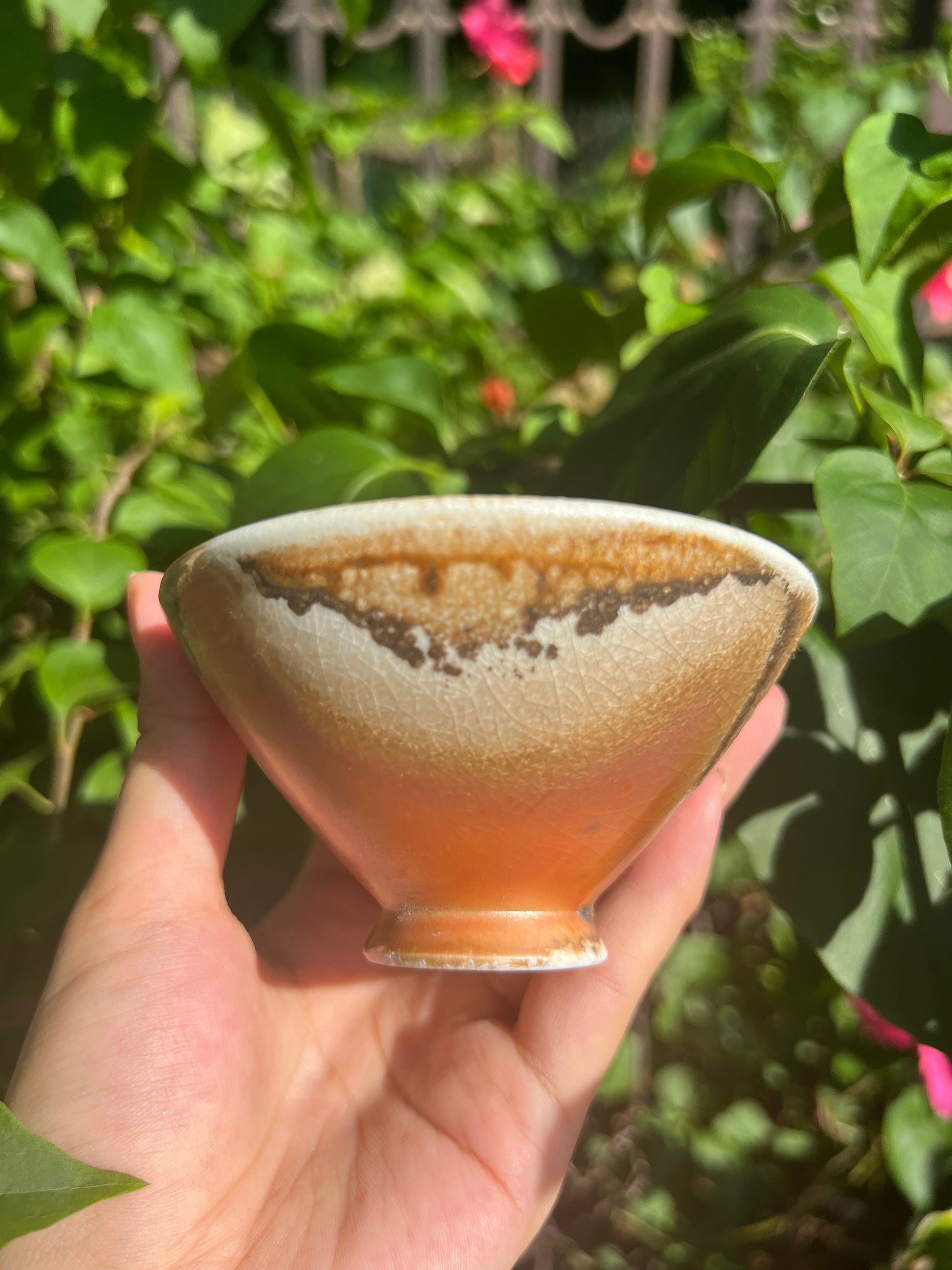 This is a woodfired pottery teacup