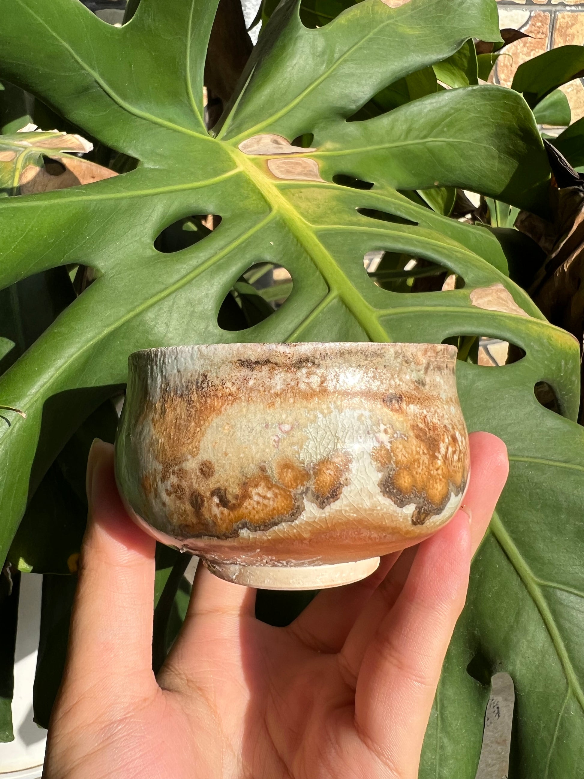 This is a woodfired pottery teacup