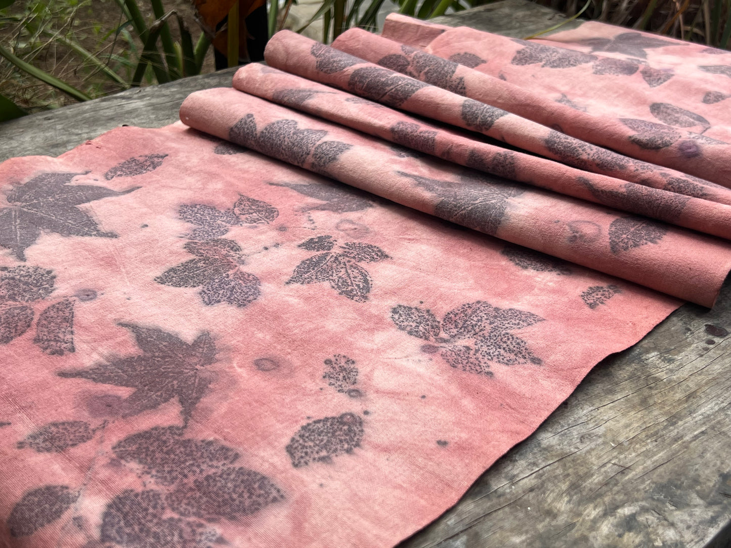 Hand Dyed Pink Tea Table Cloth Natura Plant Dyed Cotton Tea Mat Chabu Chaxi