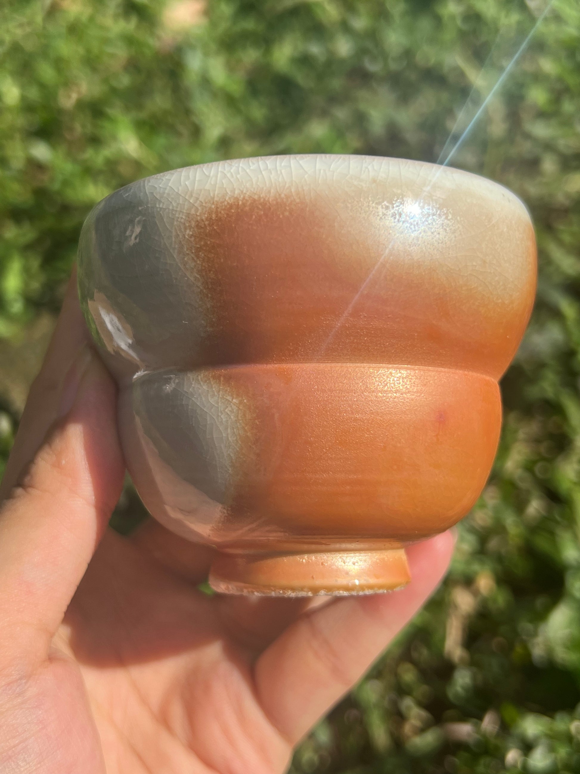 This is a woodfired pottery teacup