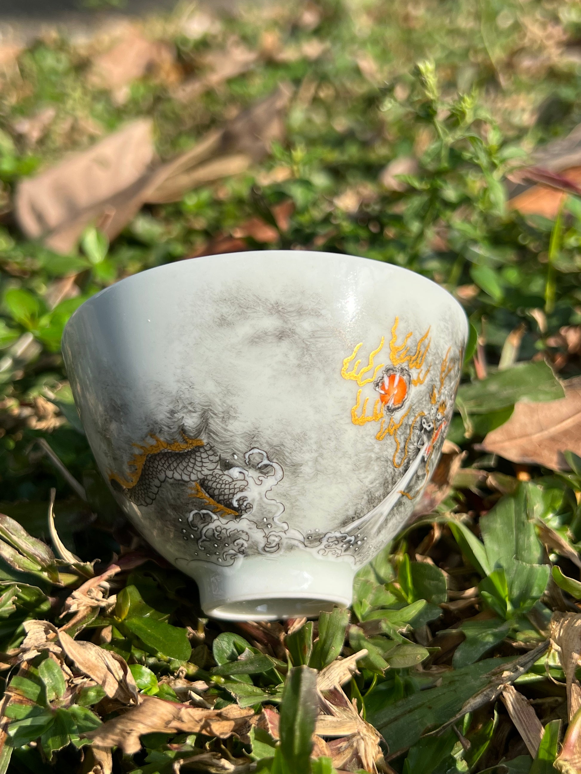 this is a Chinese Jingdezhen ceramic dragon teacup