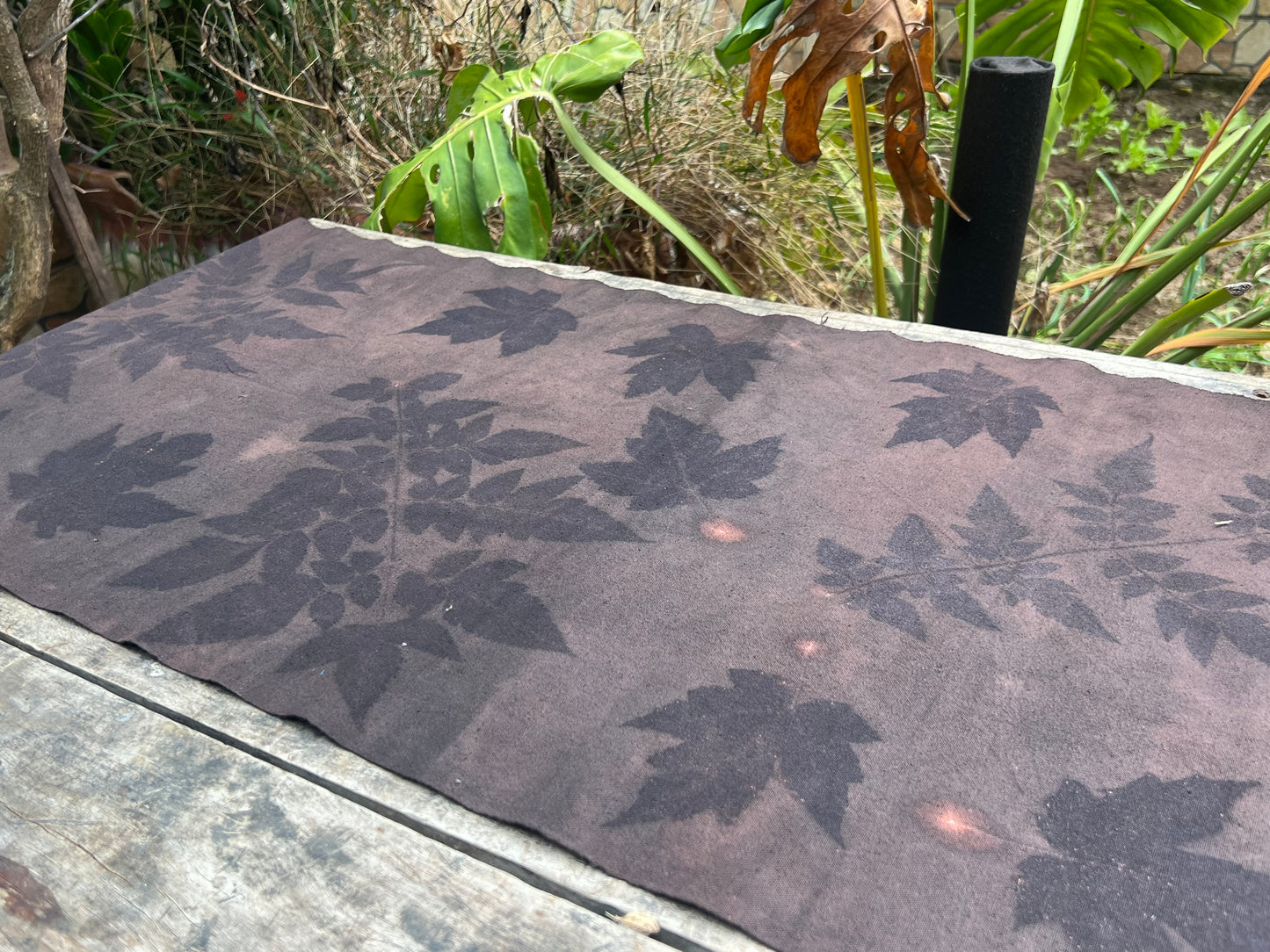 Hand Dyed Tea Table Cloth Natura Plant Dyed Cotton Tea Mat Chabu Chaxi Brown Black Color