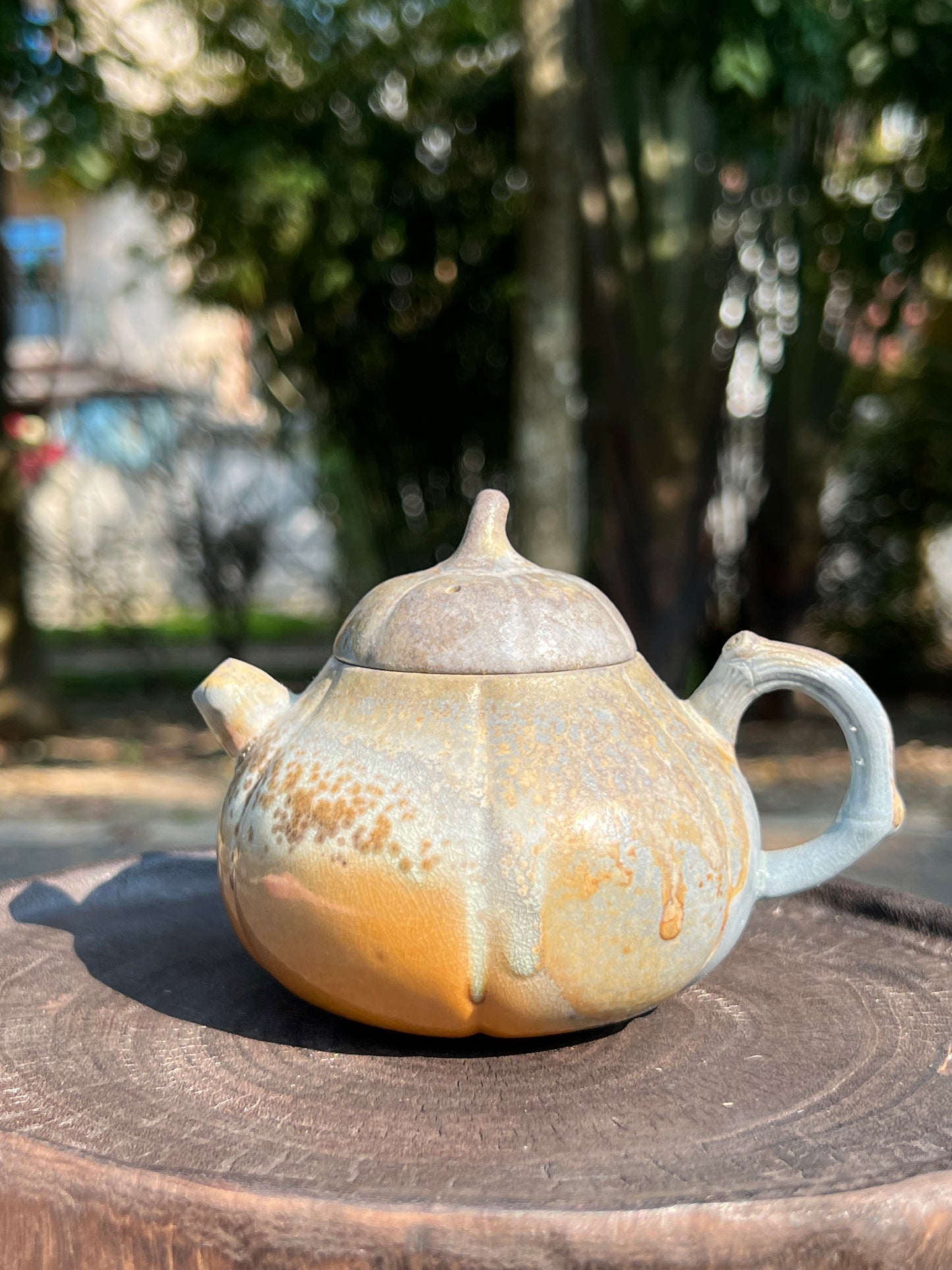 This is a woodfired pottery teapot