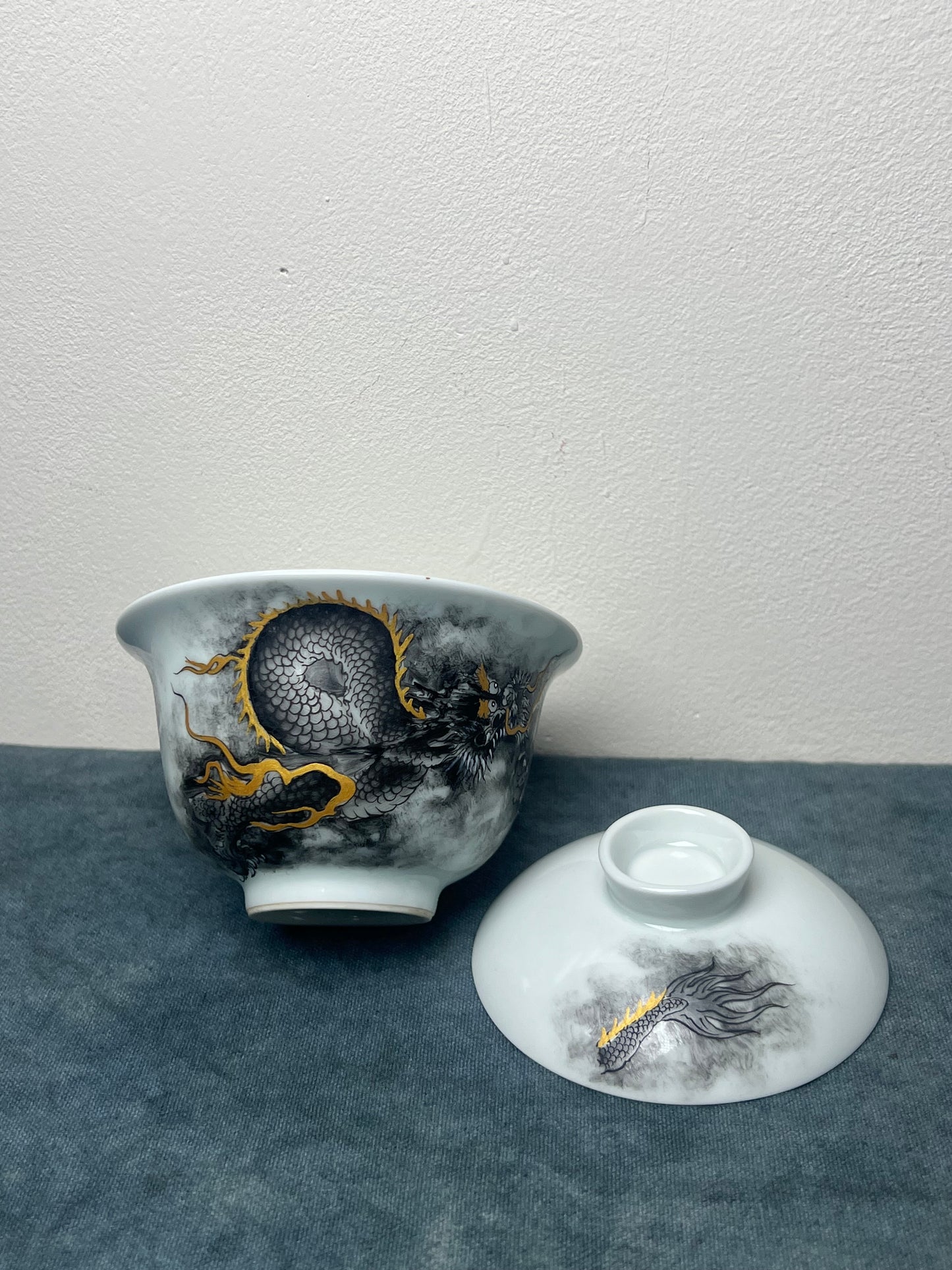 Hand Painted Chinese Black Dragon Jingdezhen Master Ceramic Artwork