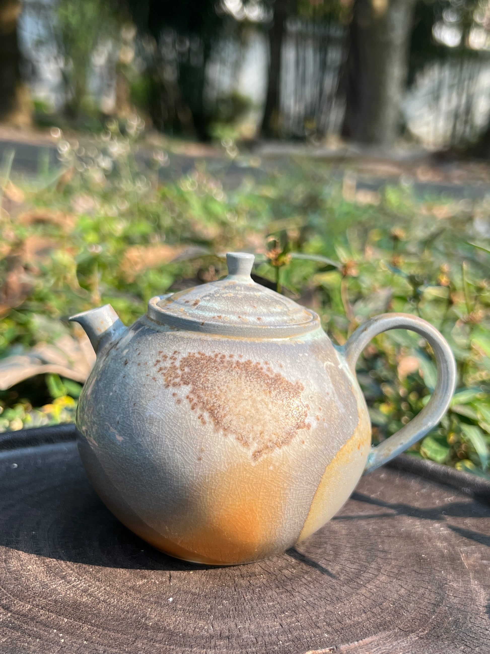 This is a woodfired pottery teapot