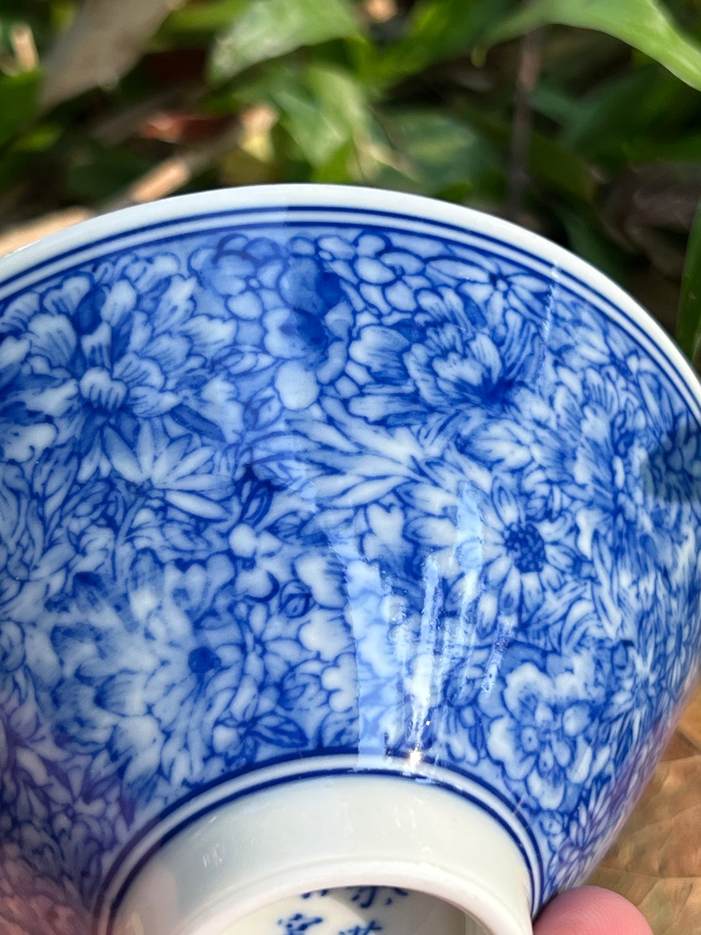 This is Chinese blue and white porcelain teacup. This is a ceramic teacup