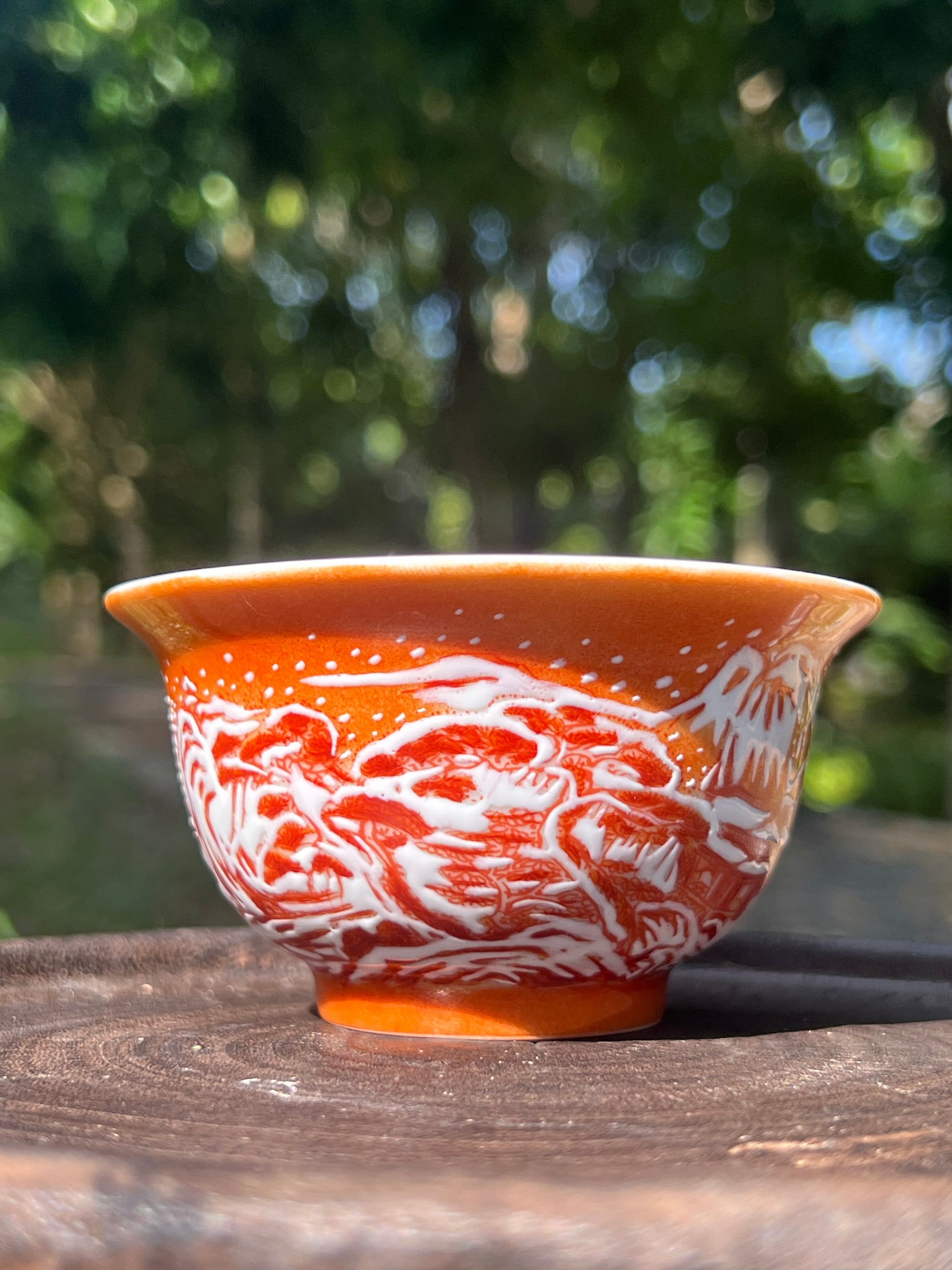 This is Chinese Jingdezhen alum red teacup. This is a ceramic teacup