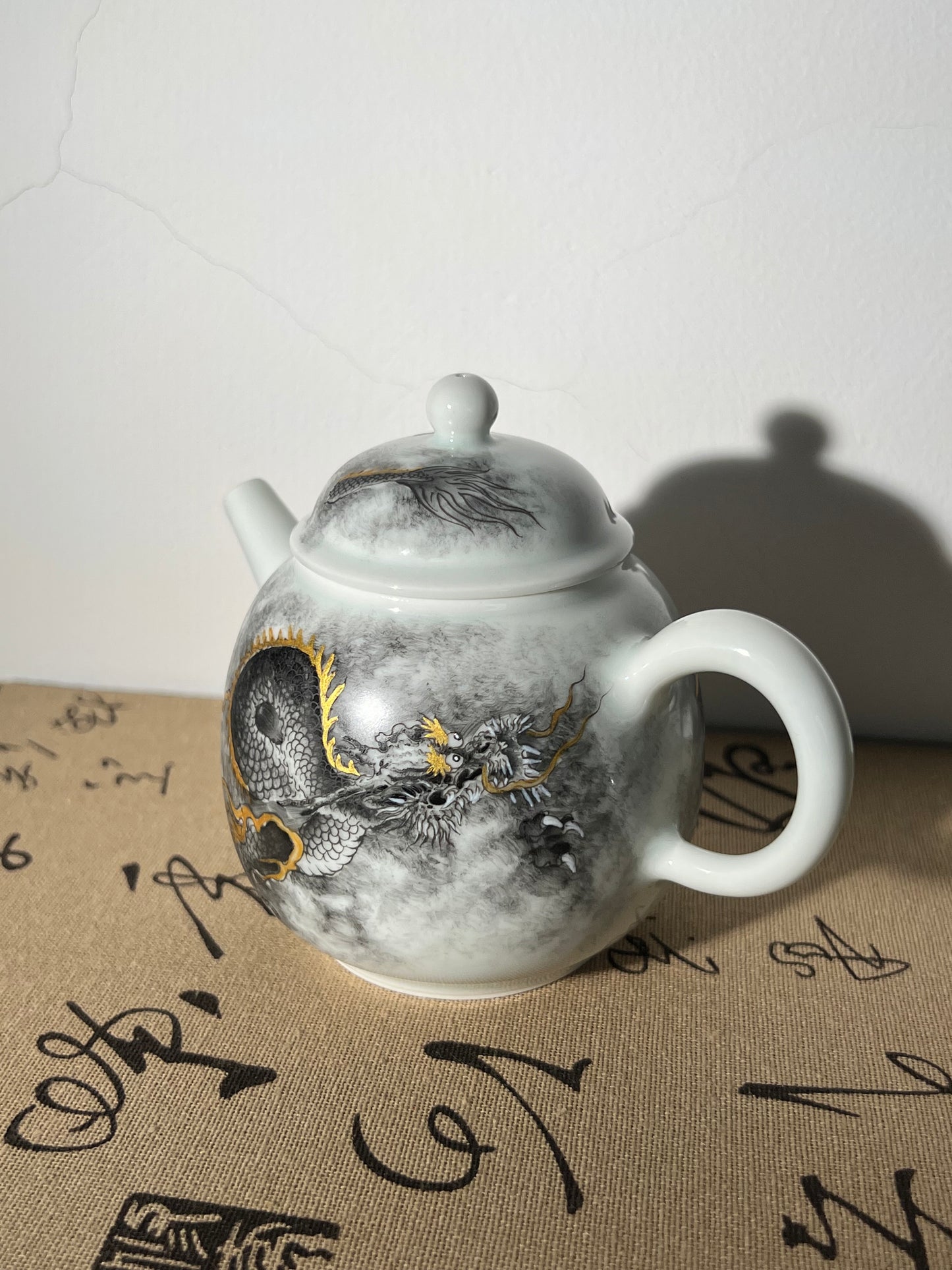 this is a Chinese Jingdezhen ceramic dragon teapot