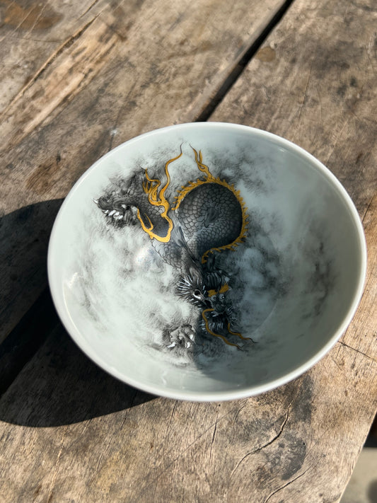 this is a Chinese Jingdezhen ceramic dragon teacup