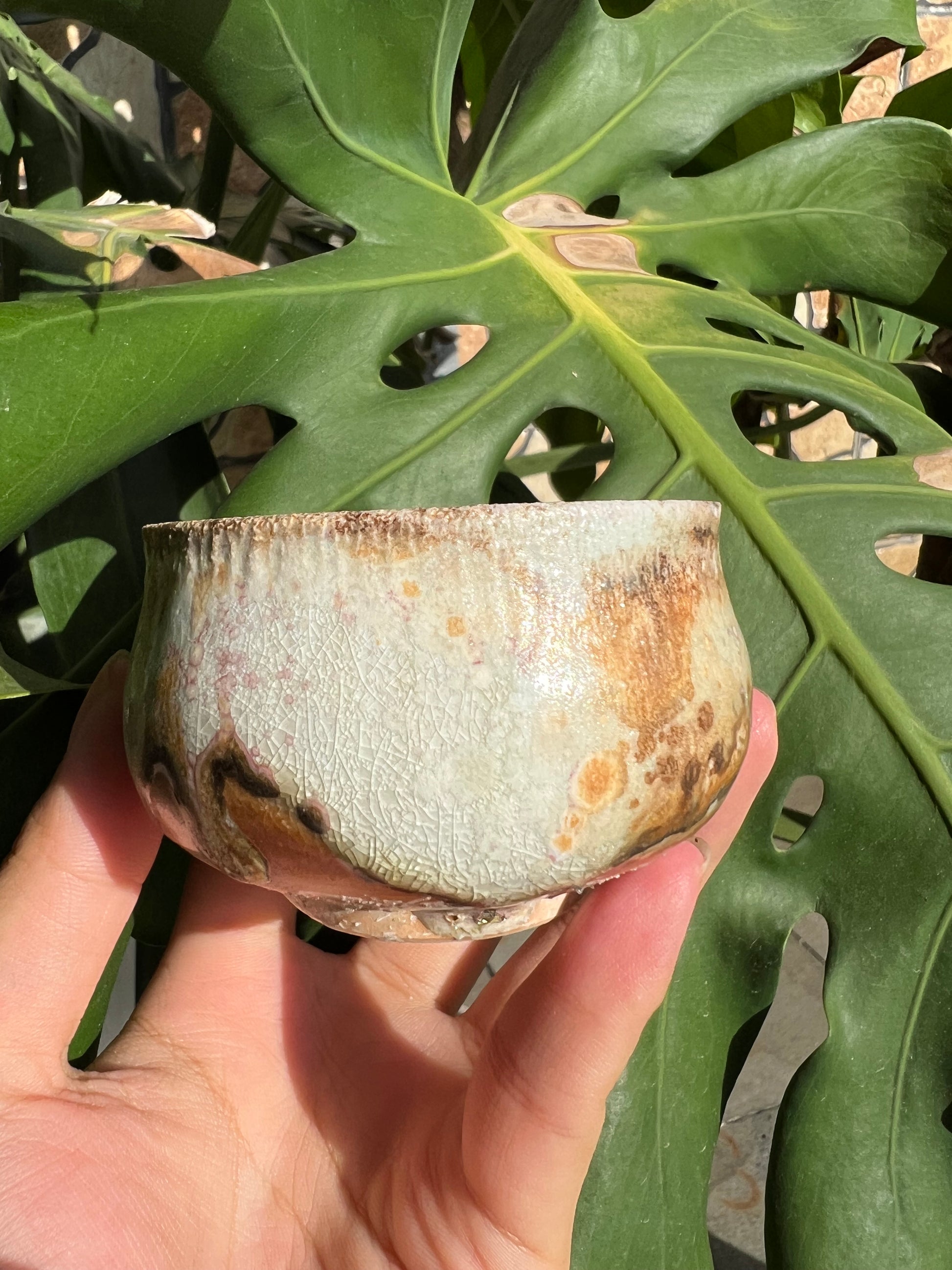 This is a woodfired pottery teacup