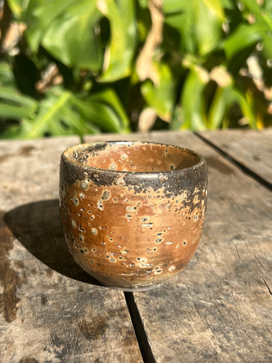 Woodfired Handmade Crude Pottery Teacup Gloss Unique Artwork Chinese Master Pottery Ceramic Japanese Ceramic Tea Ceremony
