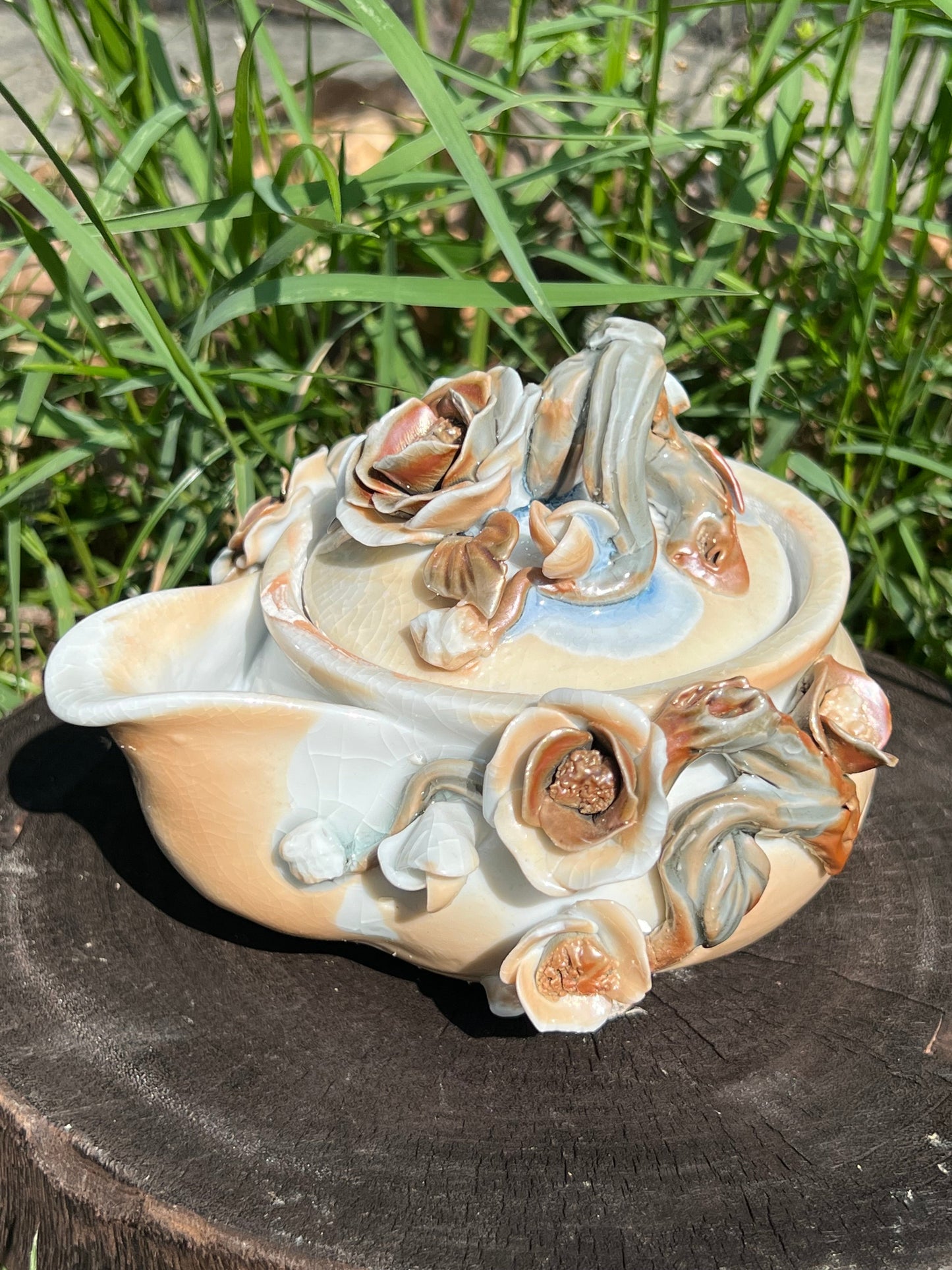 This is a woodfired pottery teacup