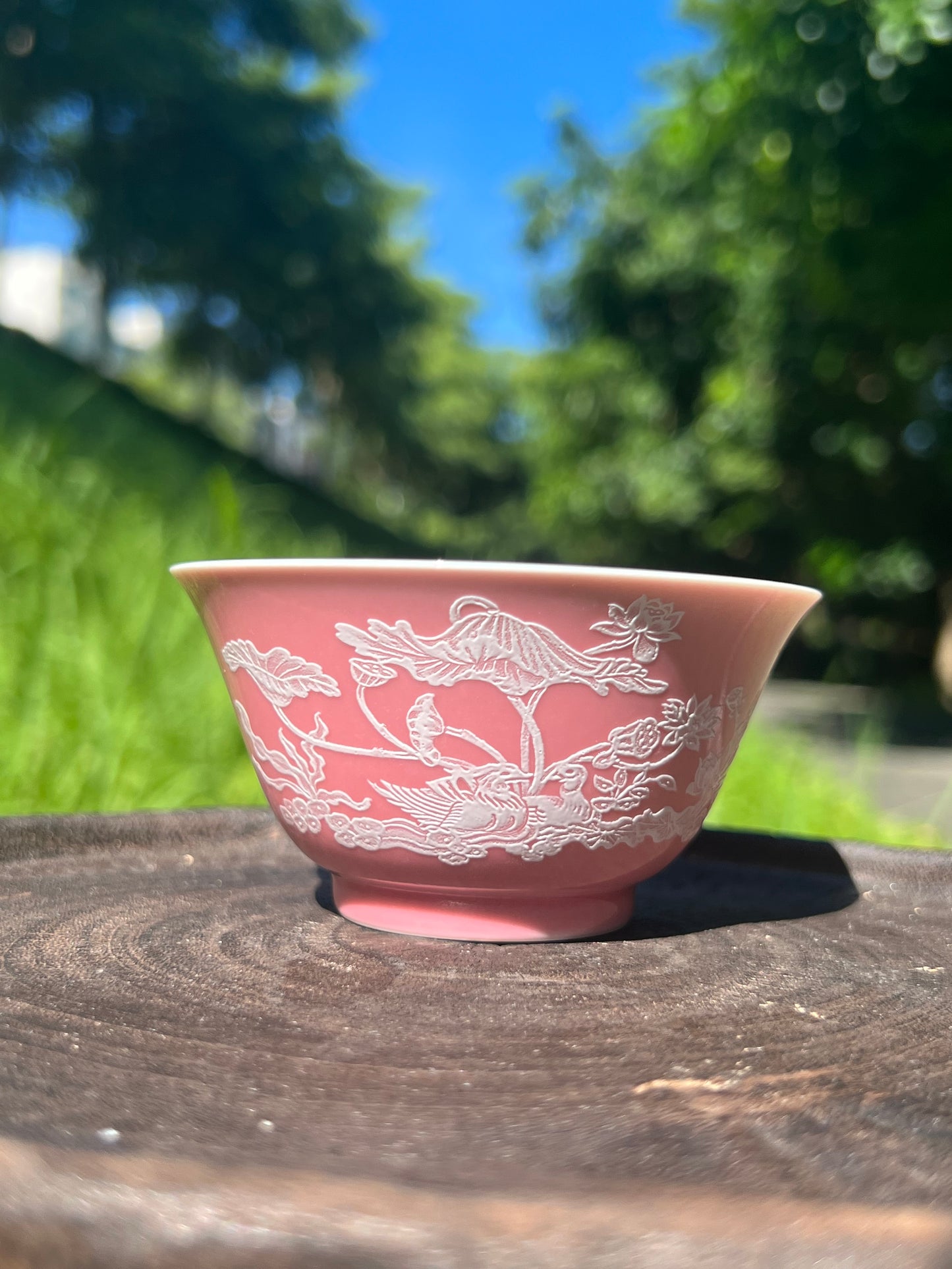 Handcrafted Chinese Handpainted Chinese Lotus Teacup Jingdezhen Duibai Teacup Master Ceramic Artwork