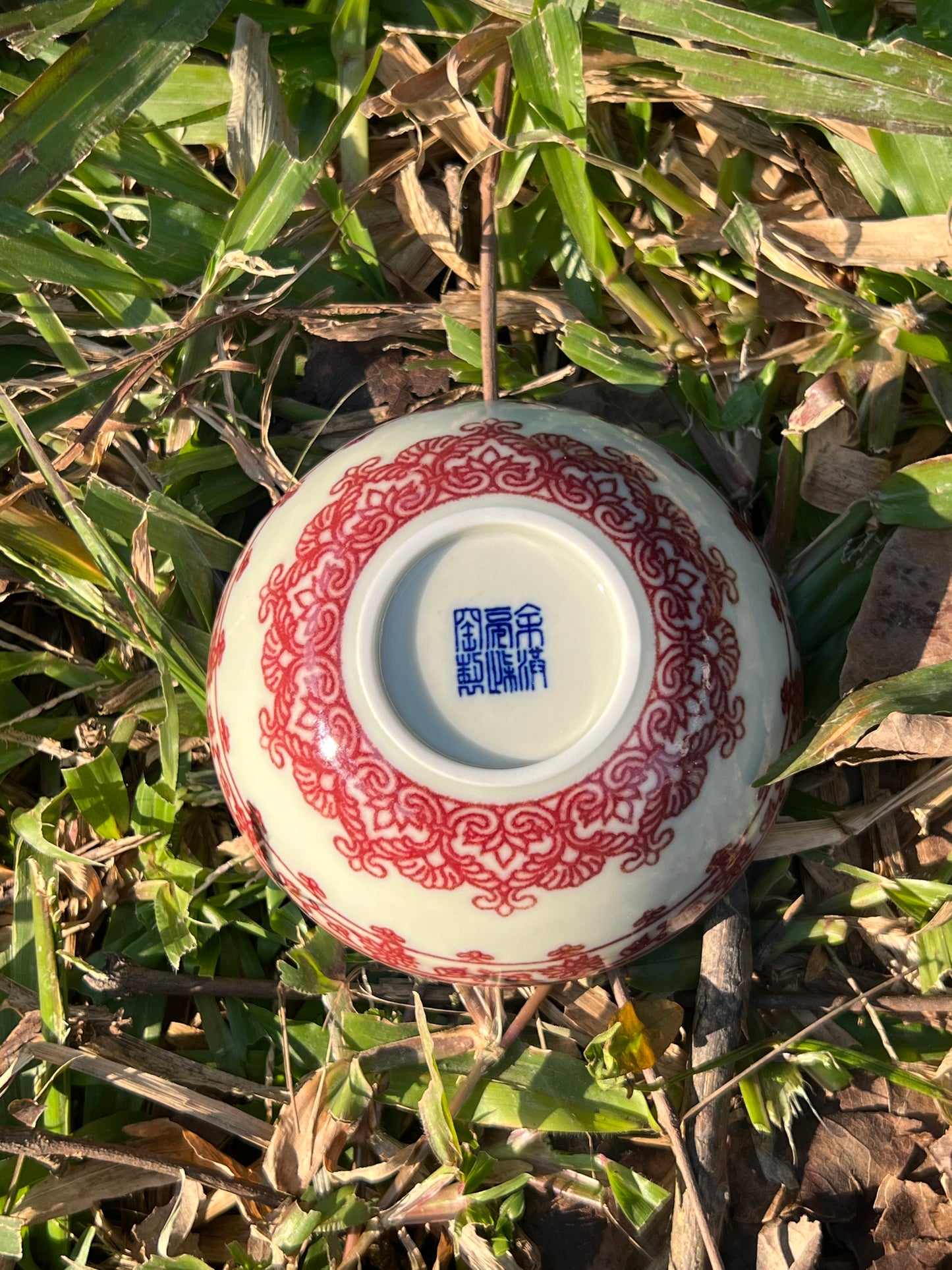 Hand Painted Chinese Baoxiang Flower Pattern Teacup Underglaze Red Teacup Jingdezhen Master Ceramic Teacup