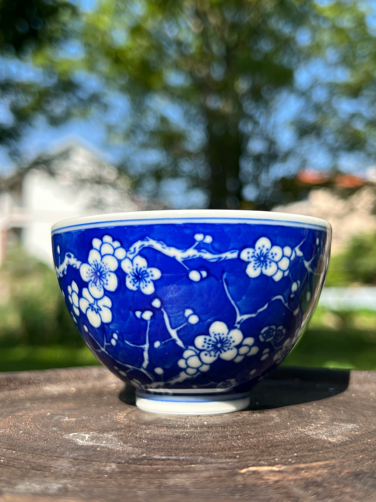 Hand Painted Chinese Blue and White Porcelain Tea Tray Ice Plum Flower Pattern Jingdezhen Master Ceramic Artwork