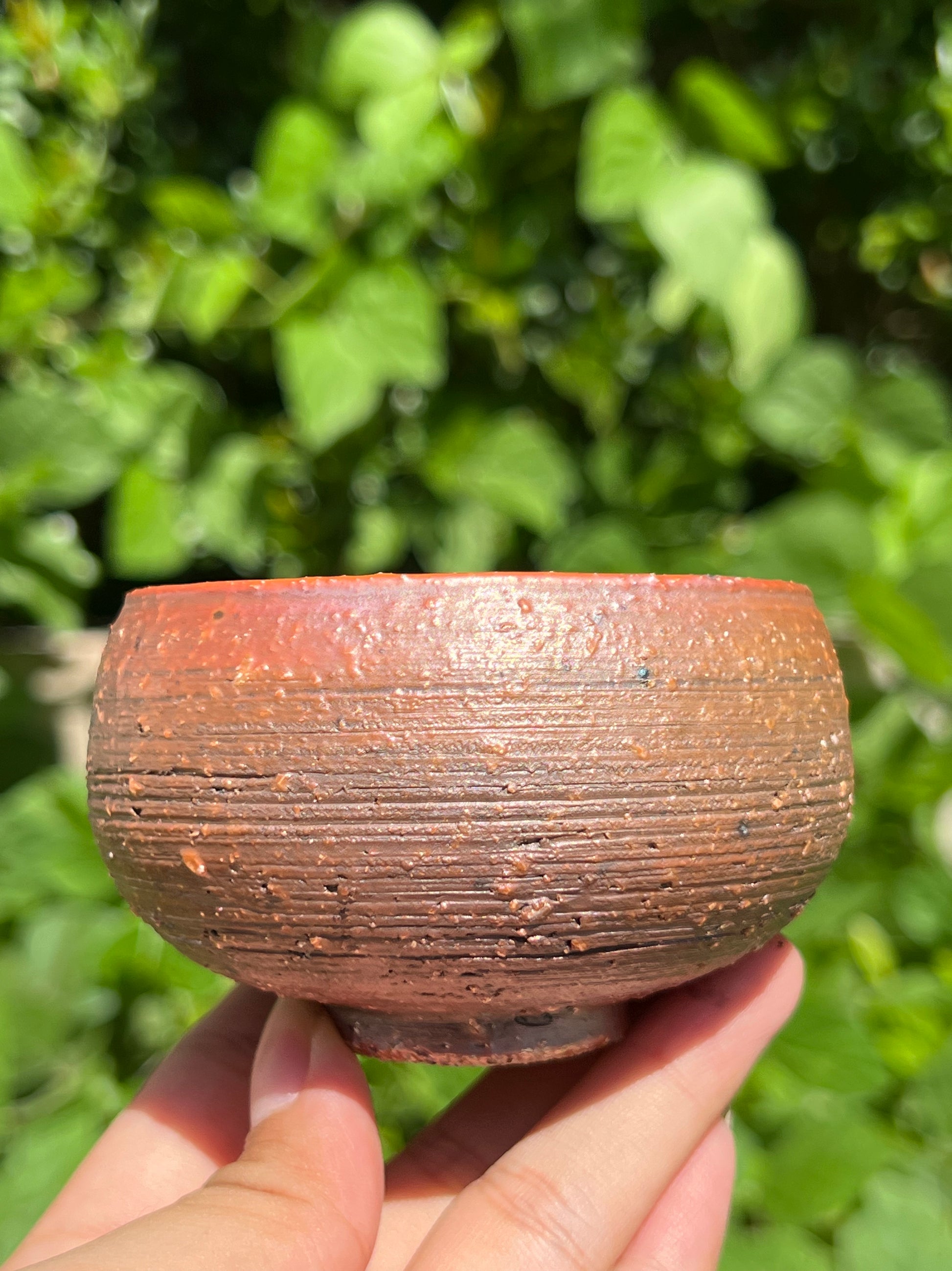 This is a woodfired pottery teacup