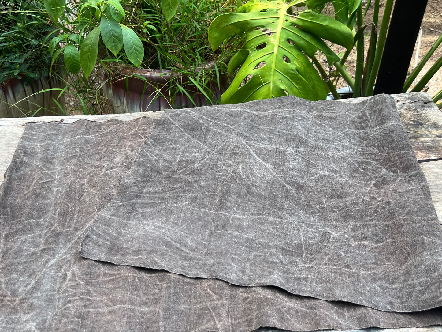 Hand-dyed Plant Rubbing Tea Table Cloth Natural Dyed Mud Dyed Antique Style Chabu Chaxi