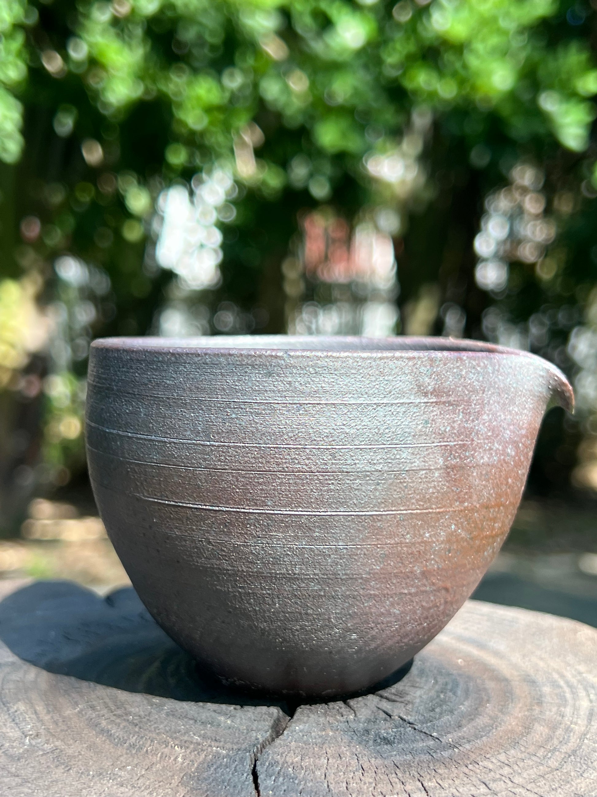 This is a woodfired tietai pottery faircup gongdaobei