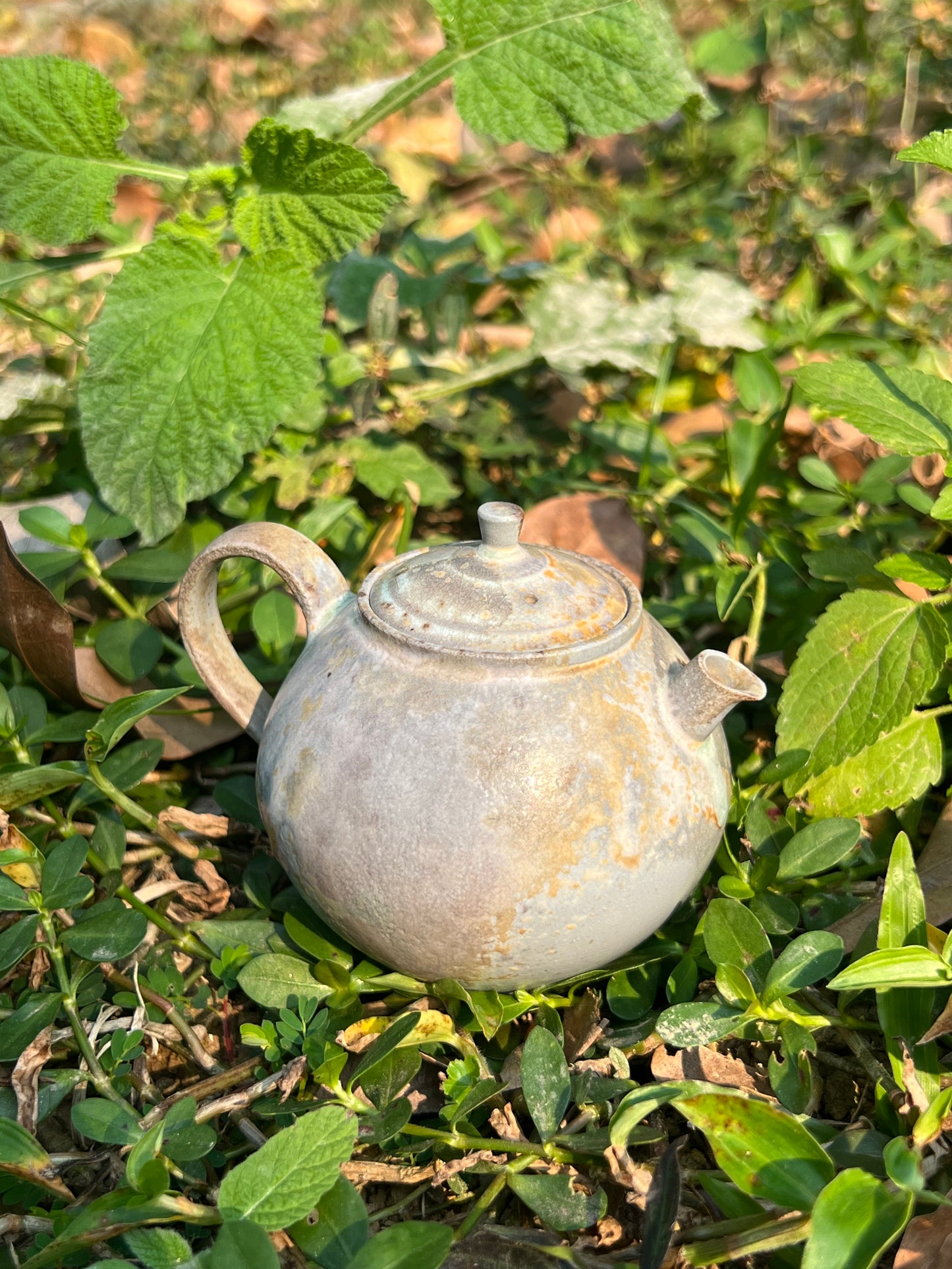 This is a woodfired pottery teapot