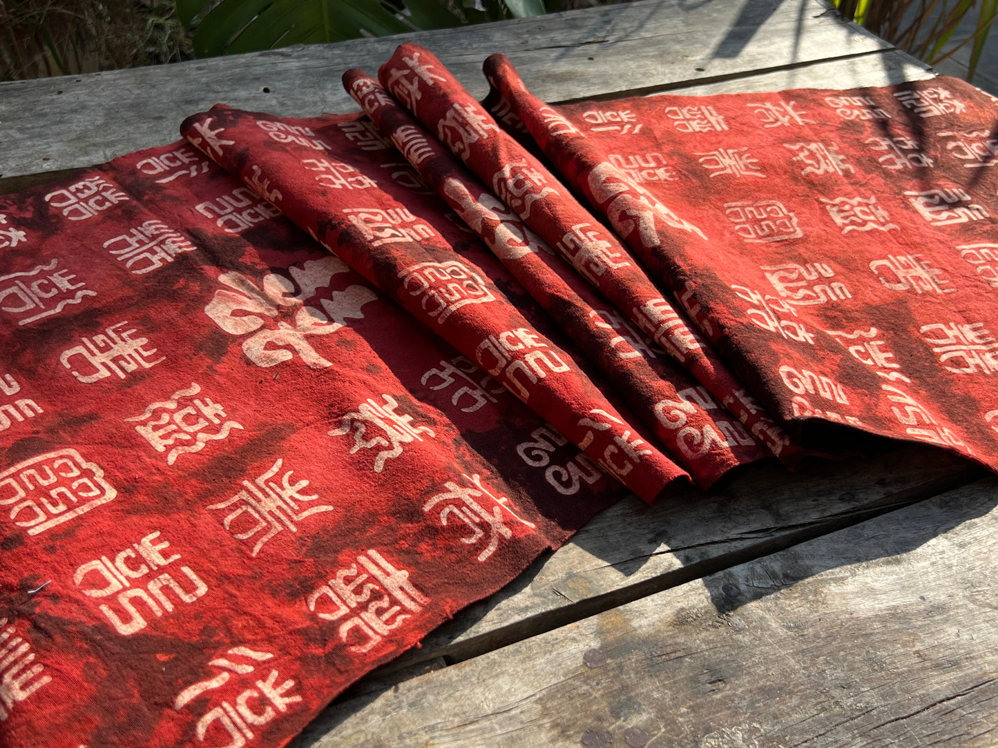 Hand Dyed Natural Dyed Tea Tablr Cloth Pure Cotton Red Tea Mat Chabu Chaxi